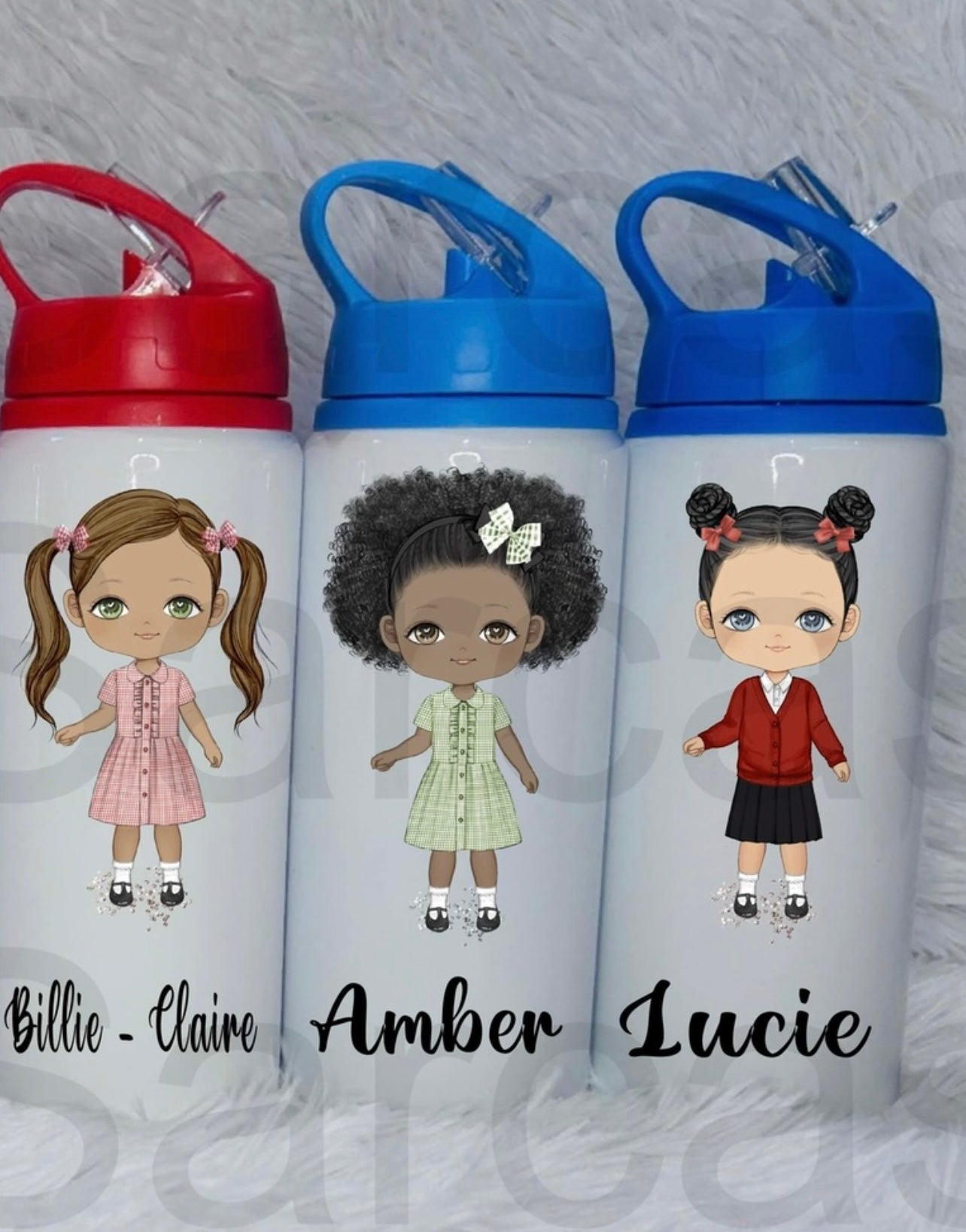 Personalised Nursery Preschool Girls School Water Bottle First Day of School Back to School Gift