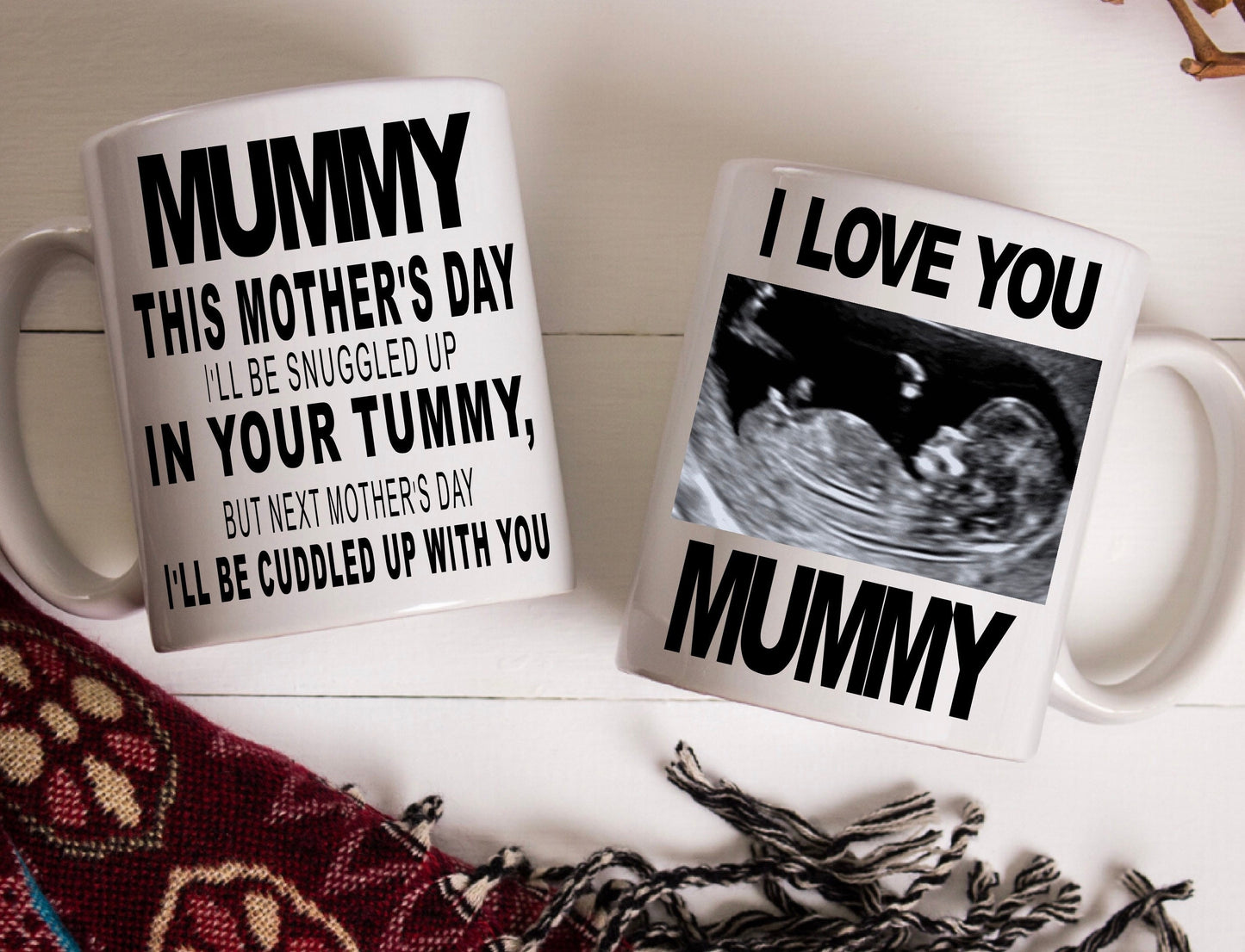Happy Mother’s Day mum mummy to be personalised scan cup mug birthday gift present novelty