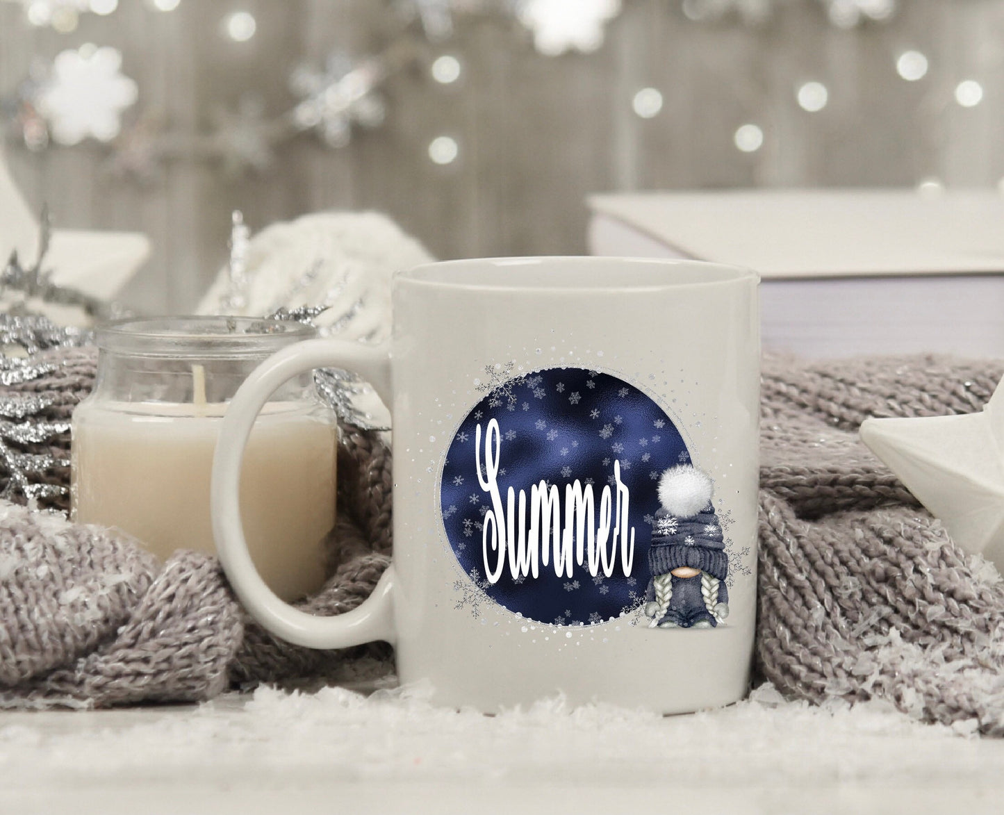 Christmas Personalised Gonk Gonks Navy Girlfriend Boyfriend Kids Son Daughter Mum Dad Mug Cup Gift Present Eve Gift Stocking Filler