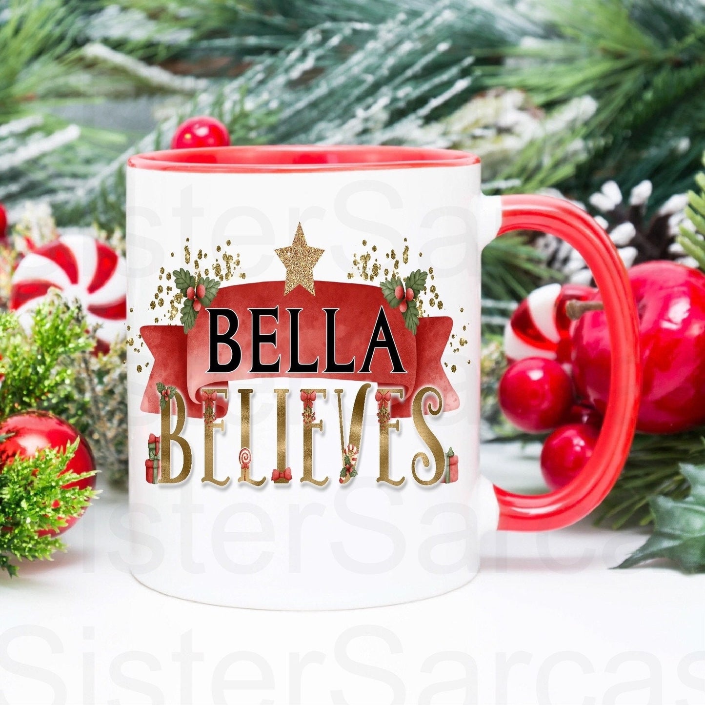 Personalised Kids Christmas I Believe Cup Daughter Keepsake Gift Present Stocking Filler Stuffers Christmas Eve Box Christmas Gift Box