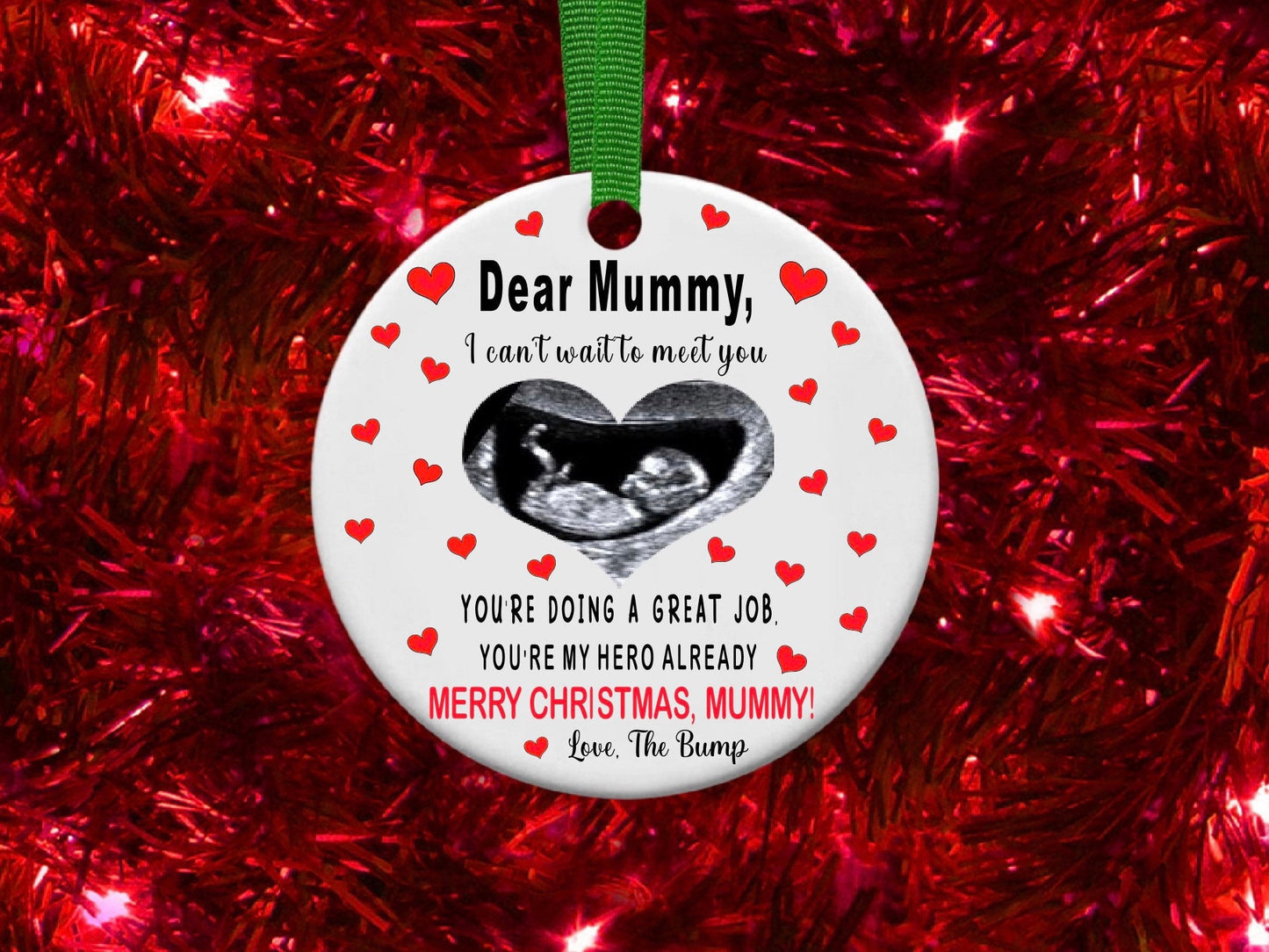 Mummy To Be Scan Personalised Christmas Bauble Funny Gift Present Keepsake Novelty Christmas Tree Xmas For Her