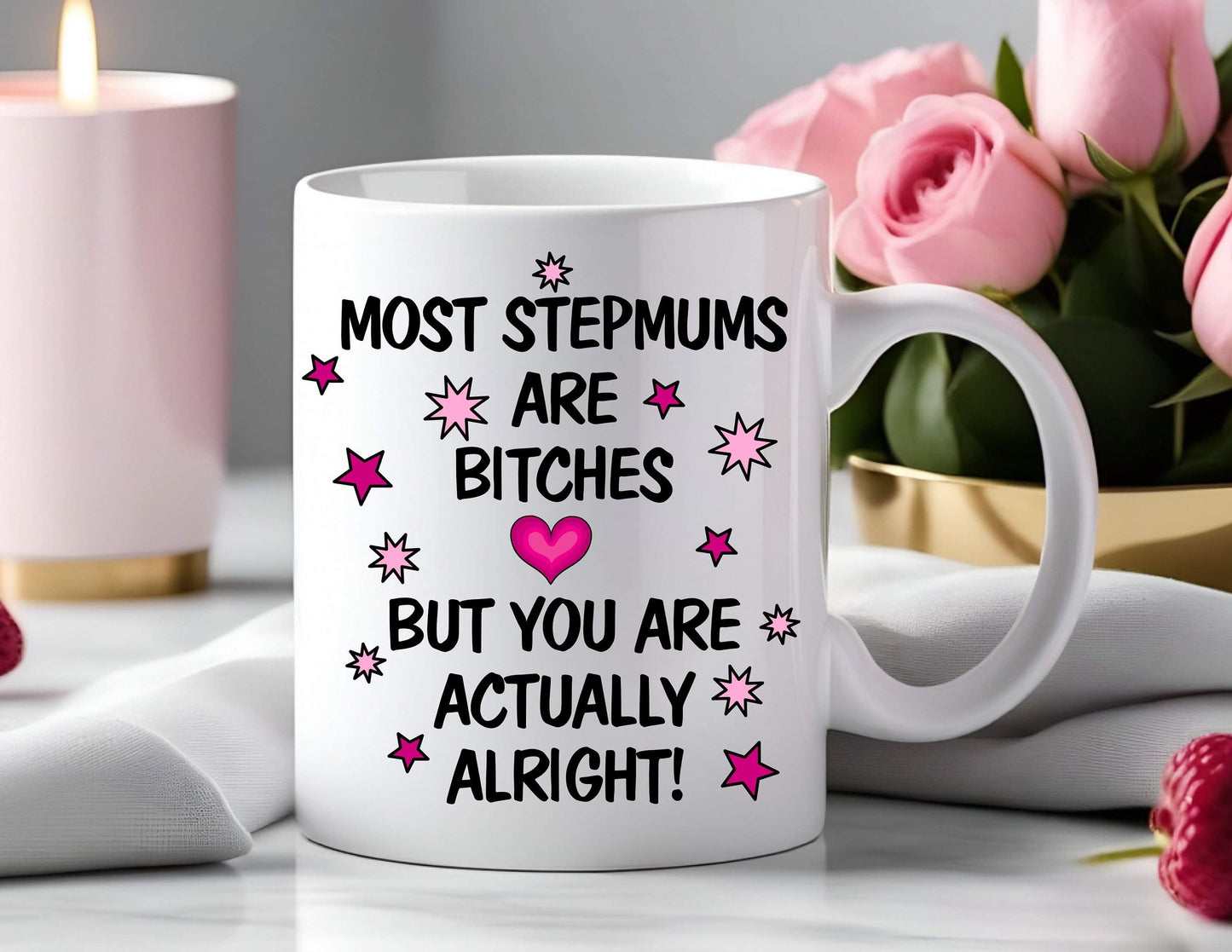 Personalised Stepmum Step Mum Bonus Mum Mother’s Day Funny Rude Gift Mug Cup Birthday Gift Christmas Present Keepsake Gift Step Mum Gift