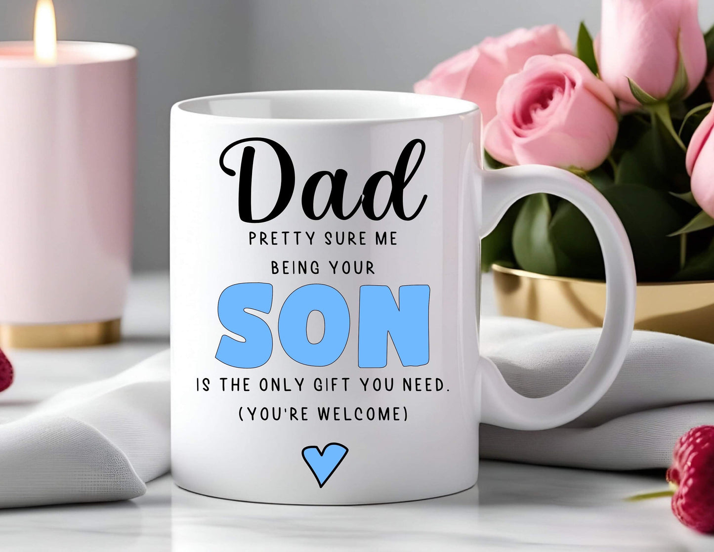 Personalised Gift For Dad From Son Father’s Day Funny Gift Mug Cup Birthday Gift Christmas Present Keepsake Present Gift For Dad