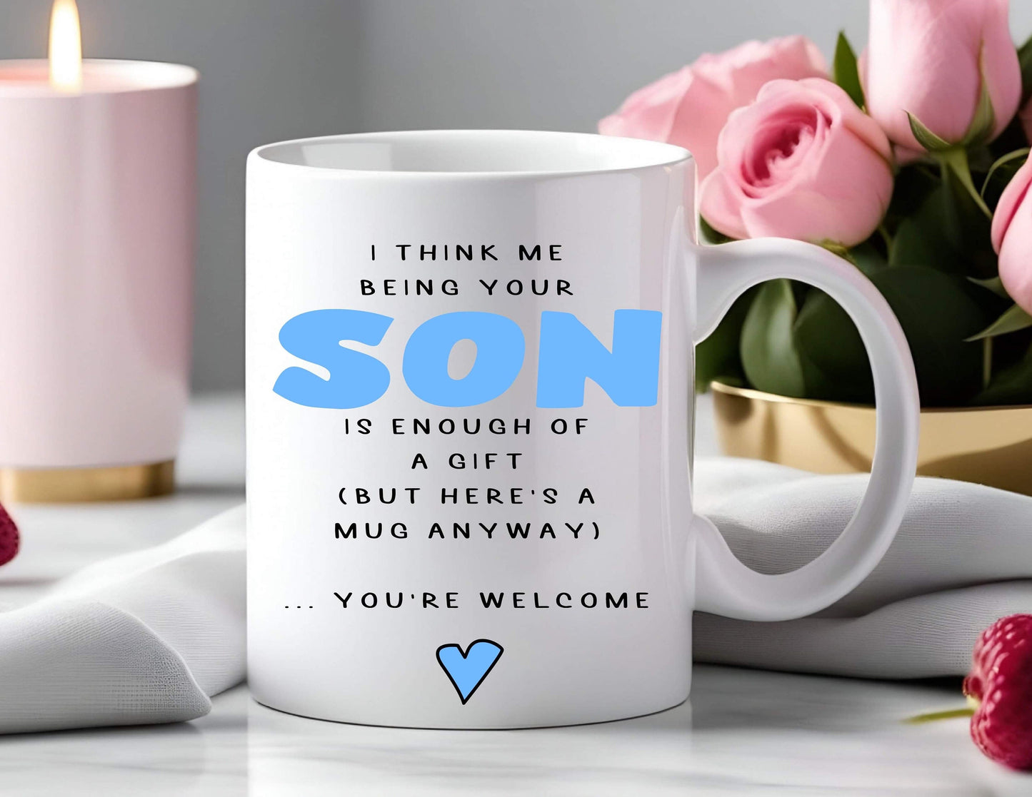 Personalised Gift For Mum or Dad From Son Mother’s Day Father’s Day Funny Gift Mug Cup Birthday Gift Christmas Present Keepsake Present