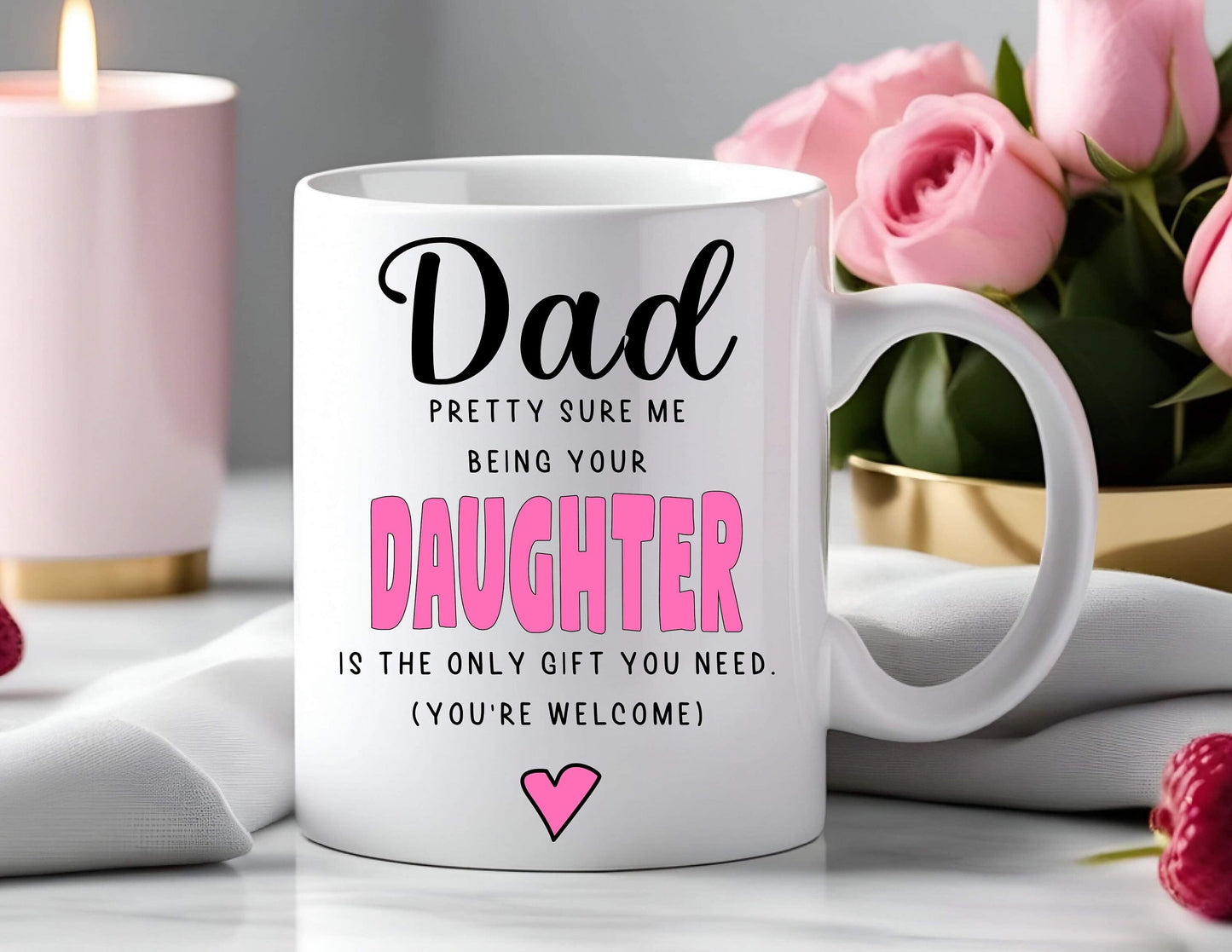 Personalised Gift For Dad From Daughter Father’s Day Funny Gift Mug Cup Birthday Gift Christmas Present Keepsake Present Gift For Dad