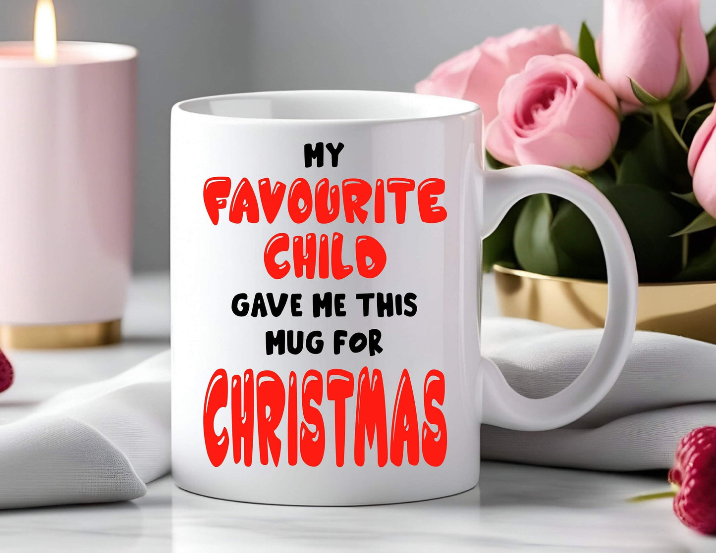 Funny gift for dad, personalised favourite child funny mug, perfect for Christmas , gift for mum, Christmas gift, funny gift for him,