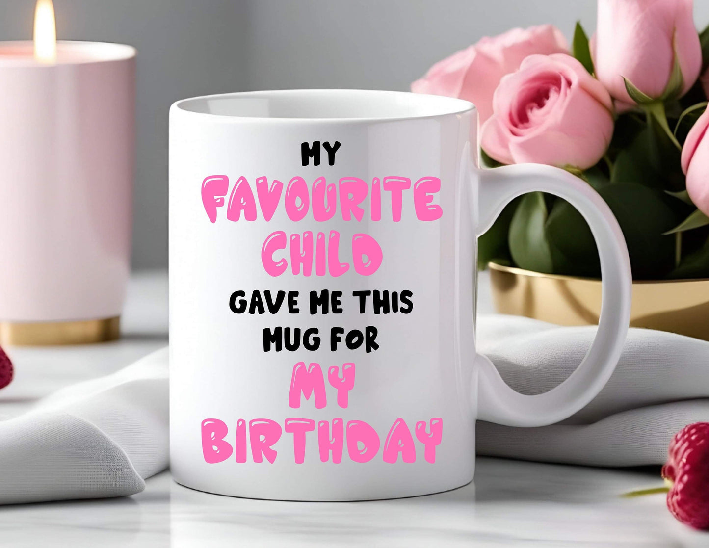Funny gift for mum mam , personalised favourite child funny mug, perfect for birthday, gift for mam , birthday present, funny gift for her