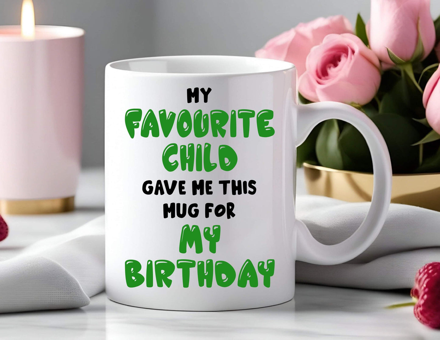 Funny gift for dad, personalised favourite child funny mug, perfect birthday gift, gift for dad, birthday present, funny gift for him