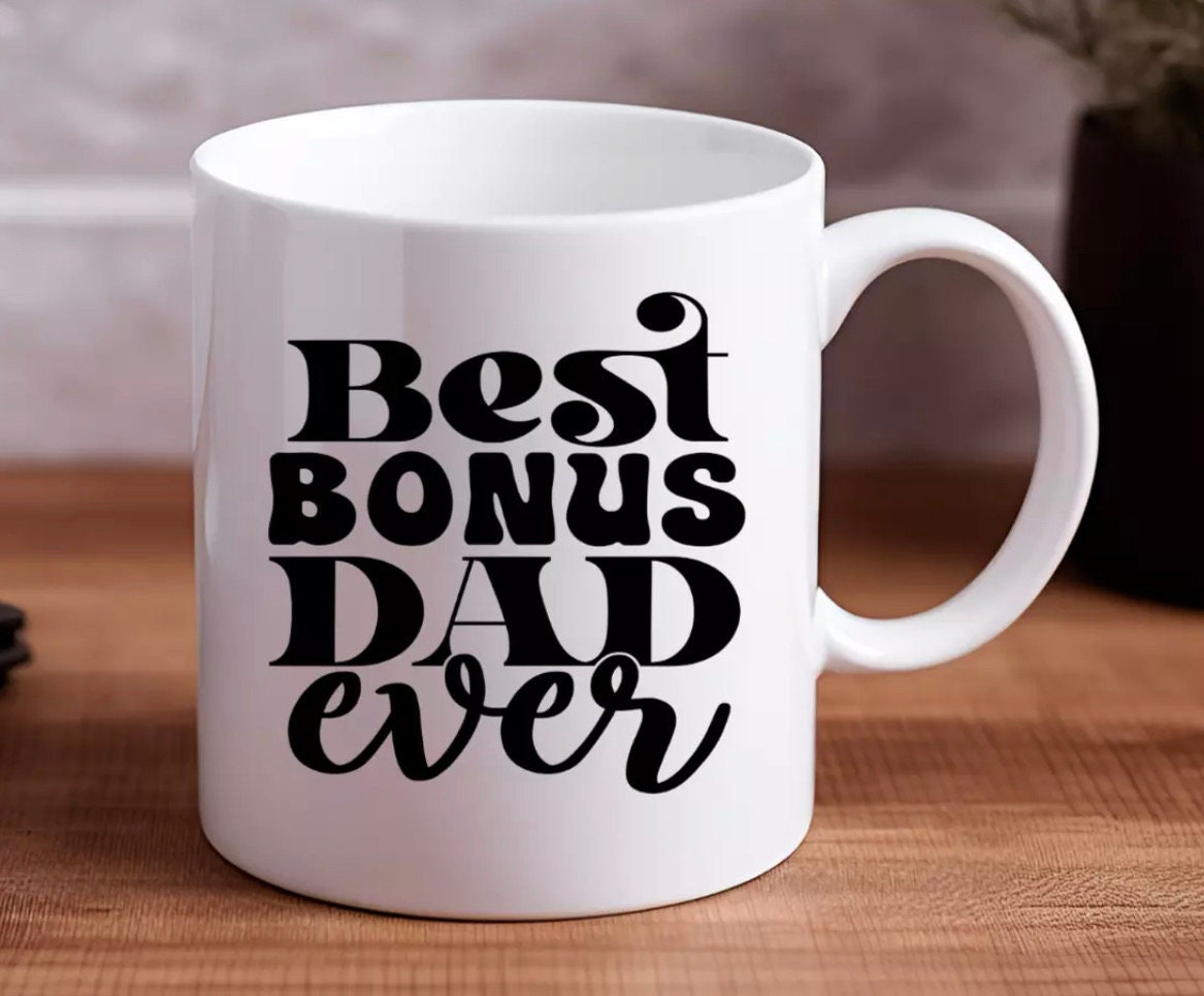 Bonus Dad Personalised Mug | Father’s Day Christmas Birthday | Gift For Him Funny Present Secret Santa | Personalised Gift For Step Dad