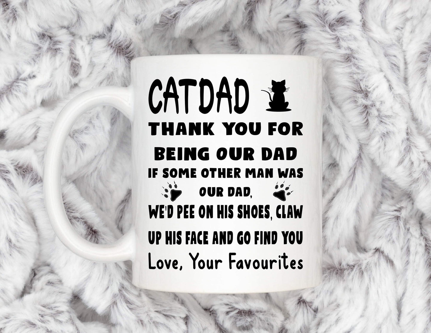 Cat Dad personalised gift for Father’s Day, funny rude mug cup, birthday present, Christmas gift, gift from cat, personalised gift