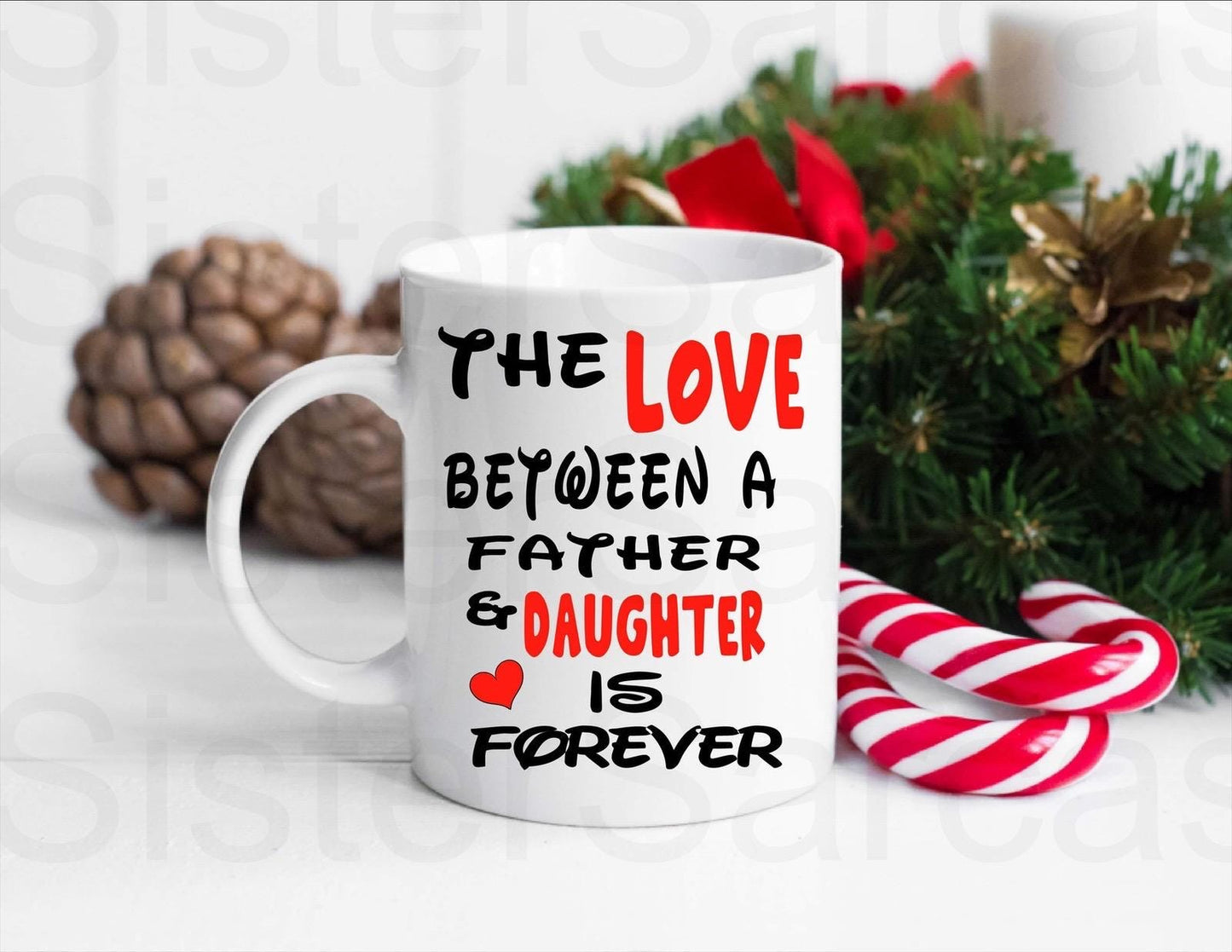 Love between Father and Daughter Dad Mug, Personalised Gift, Christmas Gift, Birthday Gift, Father’s Day, Best Dad Gift