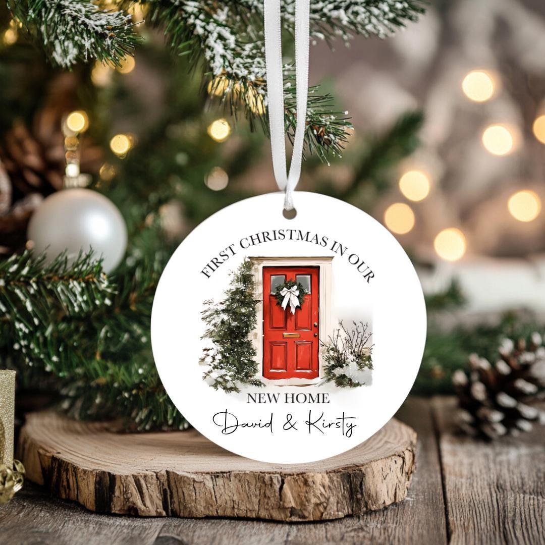 Our First Home Personalised Christmas Bauble Gift Present Keepsake Christmas Train Bauble Tree Xmas Daughter Son Nephew Niece