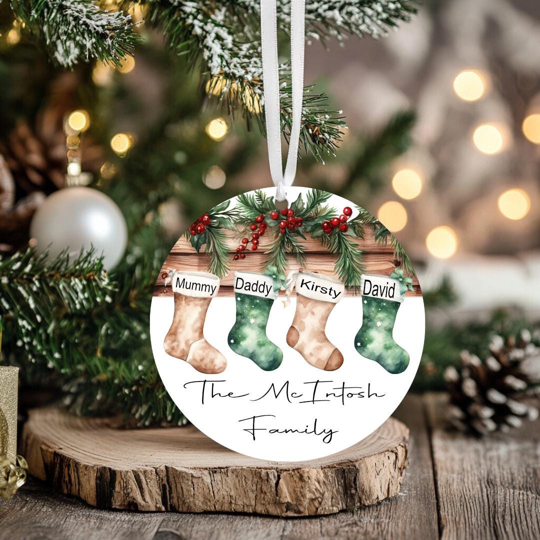 Our Family Home Personalised Christmas Bauble Gift Present Keepsake Christmas Train Bauble Tree Xmas Daughter Son Nephew Niece