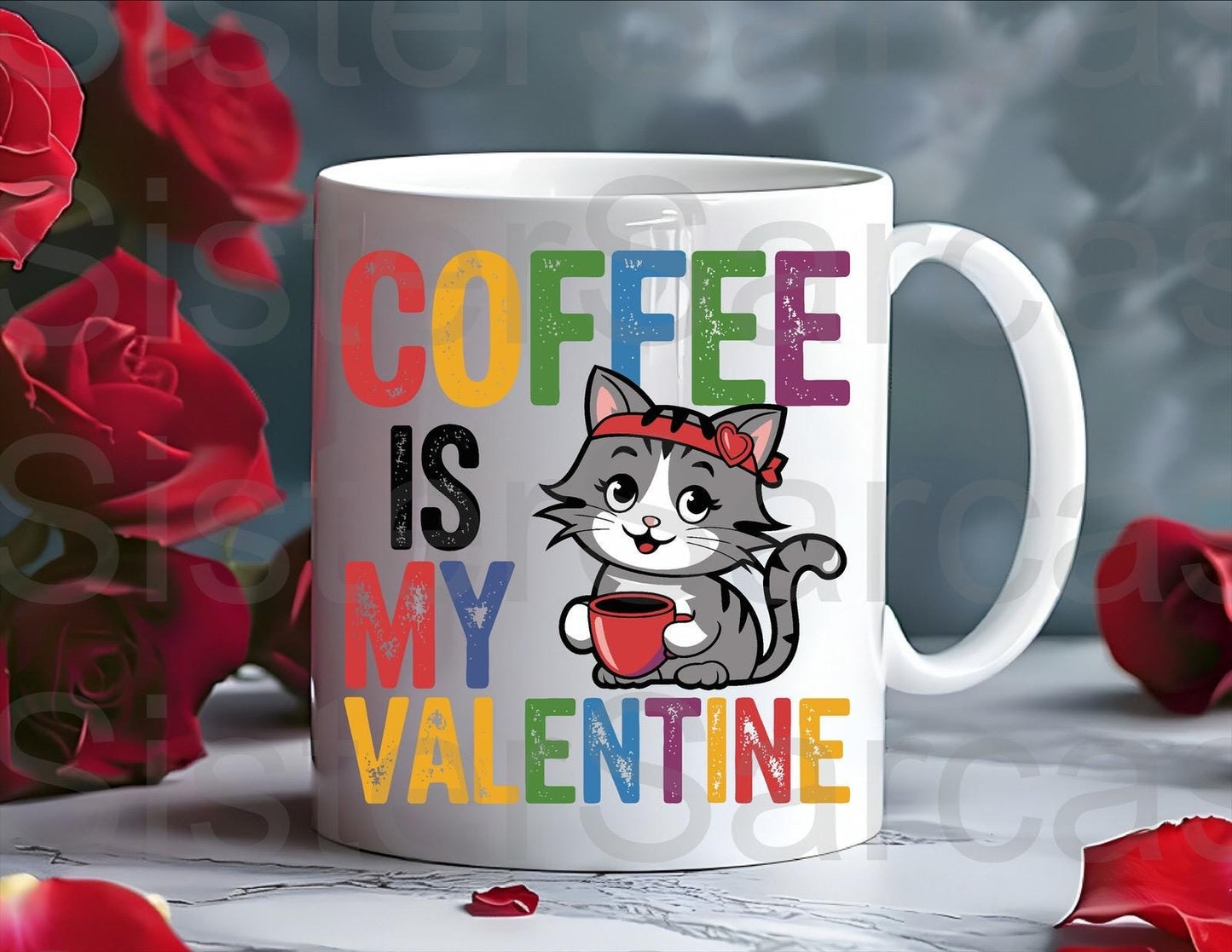 Personalised Mug - Valentines Gift - Coffee Is My Valentine - Cat Mum Gift - Cat Dad Gift - Valentine’s Day Gift - Funny Gift