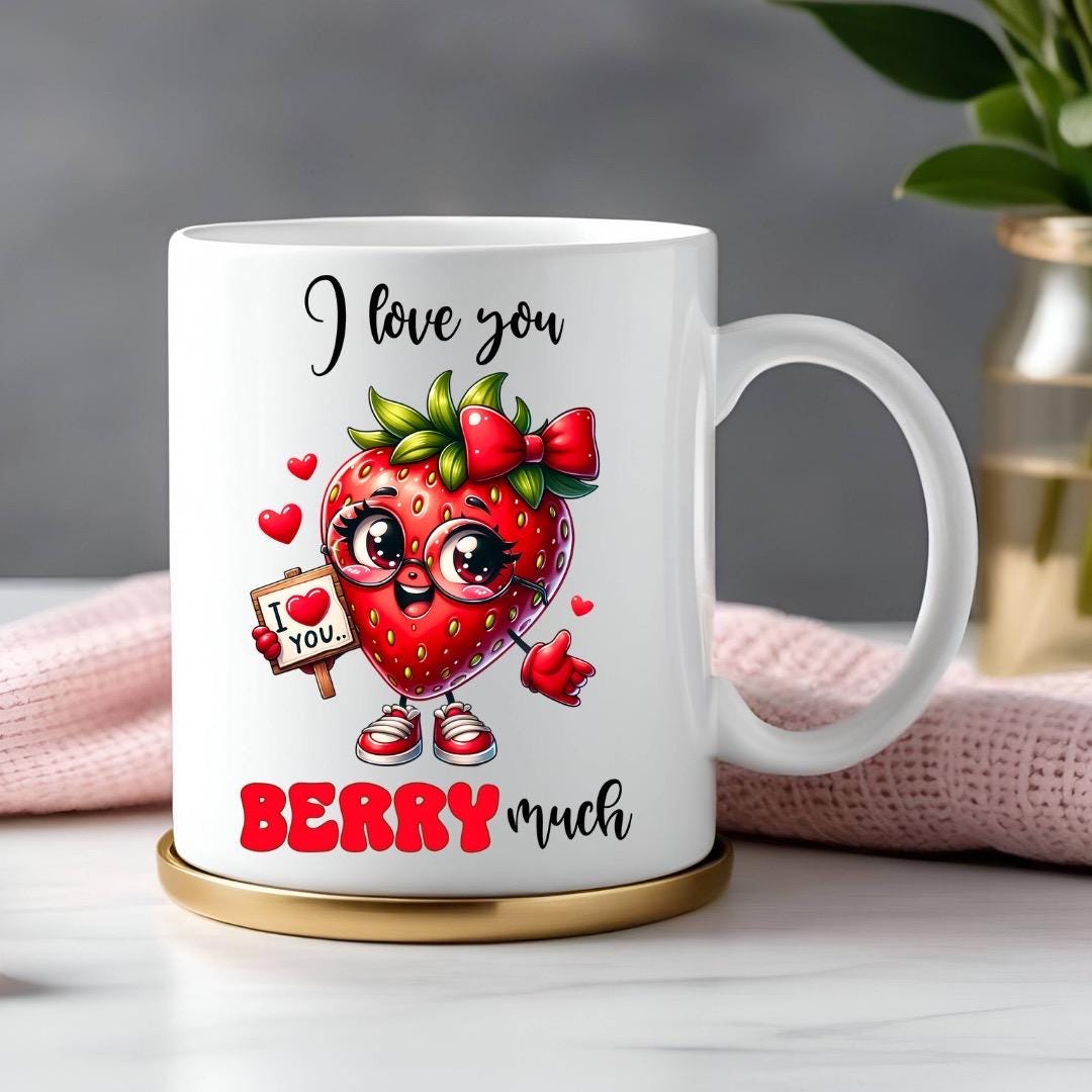 I Love You Berry Much - Relationship Gifts - Personalised Gift - Birthday Present - Valentines Gift - Novelty Mug - Funny Gift