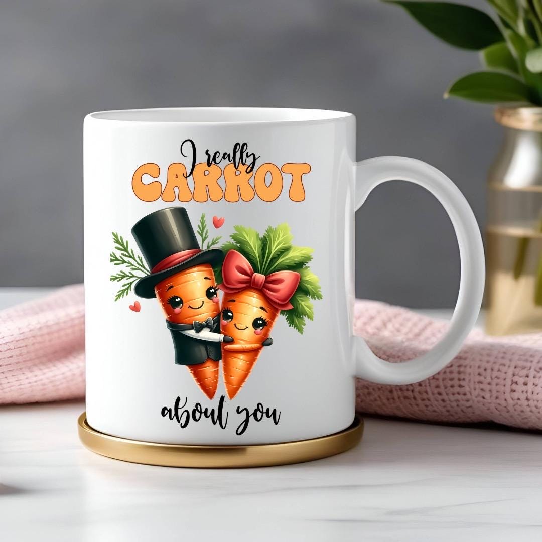 I Really Carrot About You - Relationship Gifts - Personalised Gift - Birthday Present - Valentines Gift - Novelty Mug - Funny Gift
