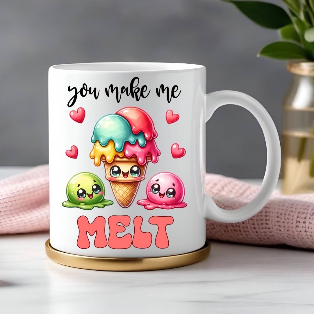 You Make Me Melt - Relationship Gifts - Personalised Gift - Birthday Present - Valentines Gift - Novelty Mug - Funny Gift