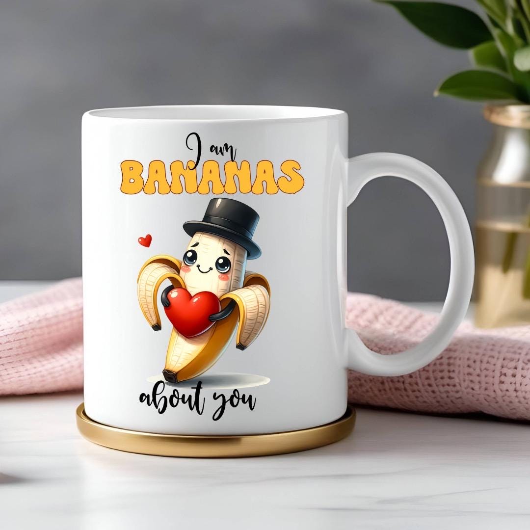 I Am Bananas About You - Relationship Gifts - Personalised Gift - Birthday Present - Valentines Gift - Novelty Mug - Funny Gift