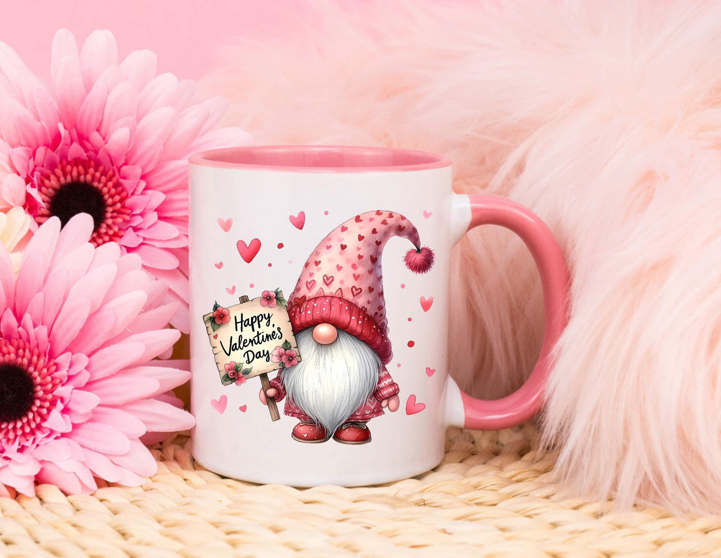 Cute Pink Gonk Gnome - Relationship Gifts - Personalised Gift - Birthday Present - Valentines Gift - Novelty Mug - Funny Gift
