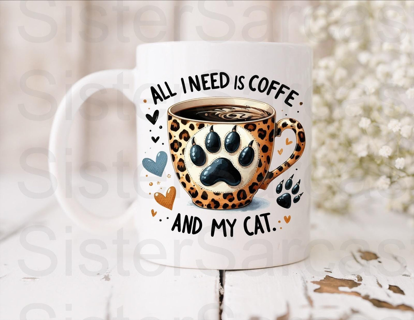Personalised Mug - Mother’s Day Gift - Gift From The Cat - All I Need Coffee And My Cat - Cat Mum Gift - Birthday Gift - Funny Gift
