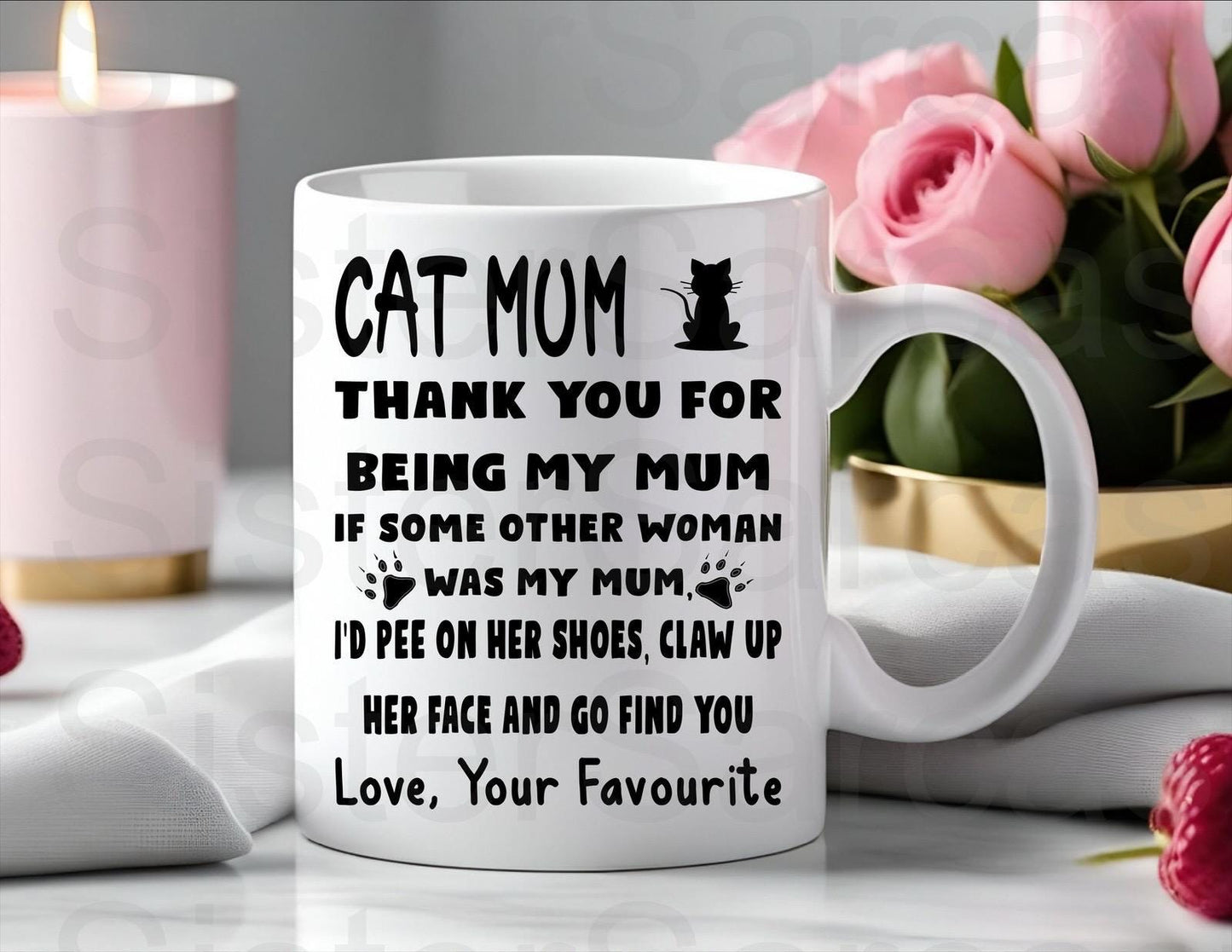 Personalised Mug - Mother’s Day Gift - Gift From The Cat - Thanks For Being My Mum - Cat Mum Gift - Cat Gift - Birthday Gift - Funny Gift