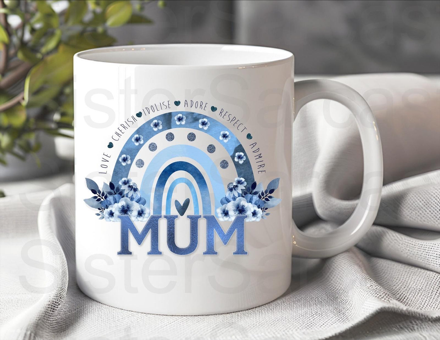 Mum Blue Floral - Mother’s Day Gift - Funny Gift - Personalised Mug - Mum Gift - Gift For Mum - Mothers Day Gift - Birthday Gift For Mum