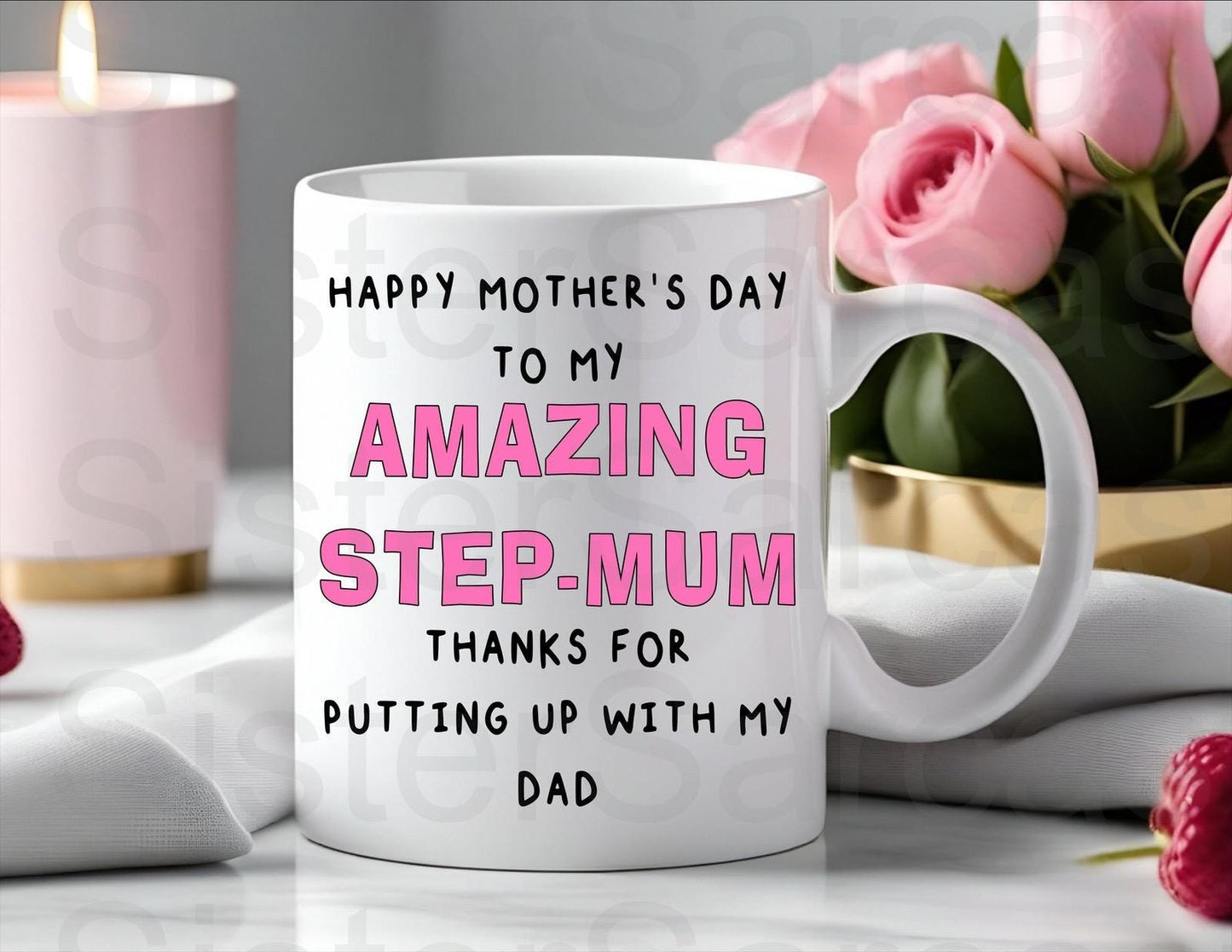Amazing Step Mum, Thanks For Putting Up My Dad - Mother’s Day Gift - Stepmum Gift - Funny Gift - Mothers Day - Personalised Mug
