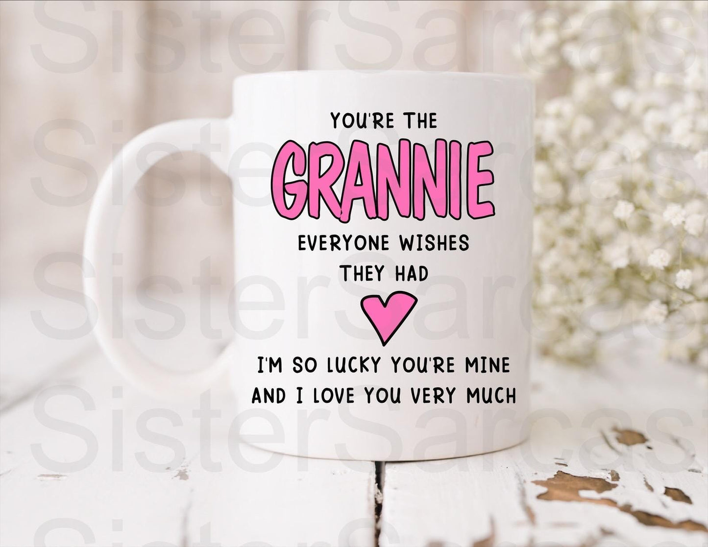 Grannie I’m So Lucky Your Mine - Birthday Gift - Grannie Gift - Personalised Mug - Gift From Grandkids - Gift For Grannie - Mother’s Day