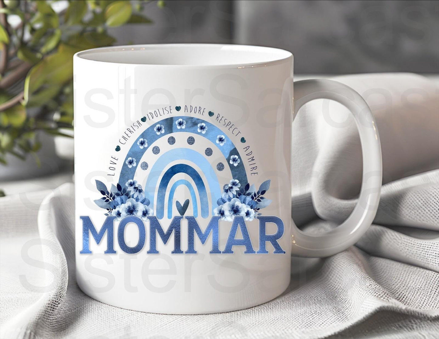 Mommar Blue Floral - Birthday Gift - Mommar Gift - Personalised Mug - Gift From Grandkids - Gift For Mommar - Mother’s Day