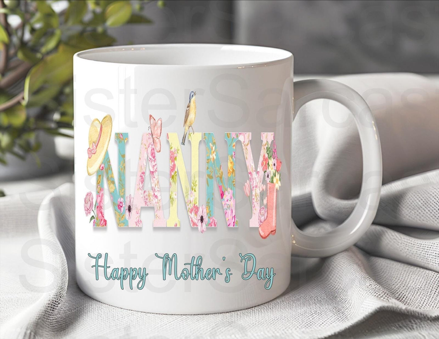 Best Nanny Gardening - Mother’s Day Gift - Nanny Gift - Personalised Mug - Gift From Grandkids - Gift For Nanny - Mothers Day