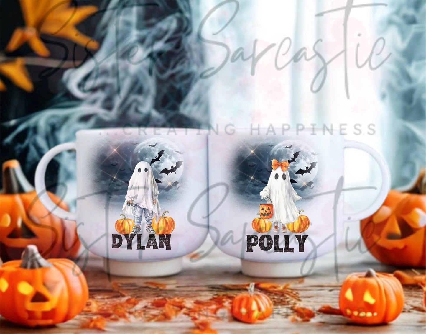 Boo Basket Fillers - Kids 6oz Plastic Halloween Mug - Spooky Design - Polymer Kids Mug