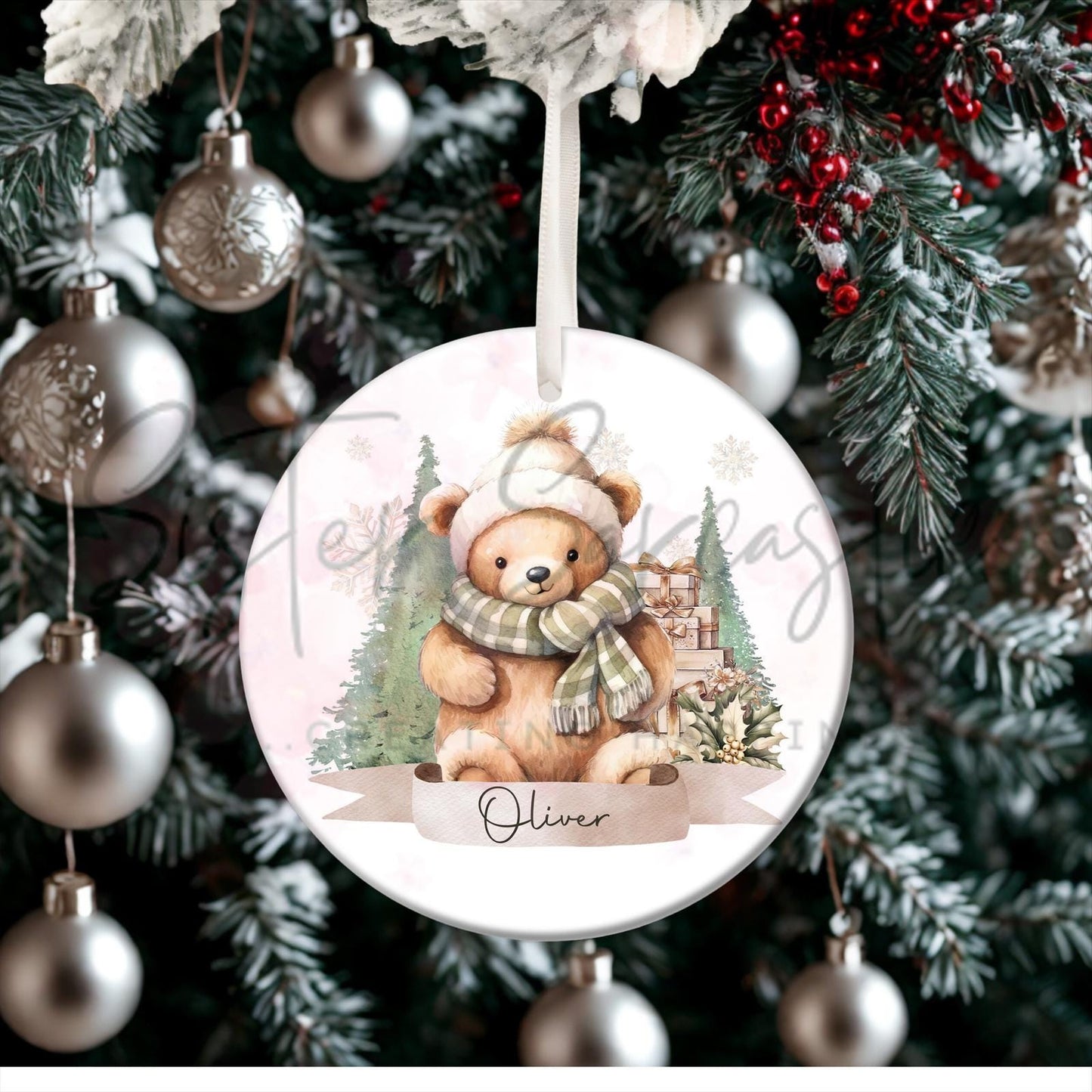 Personalised Kids Christmas Decoration – Grandson First Christmas Gift - 1st Bauble Gift - Stocking Filler - Christmas Eve Box
