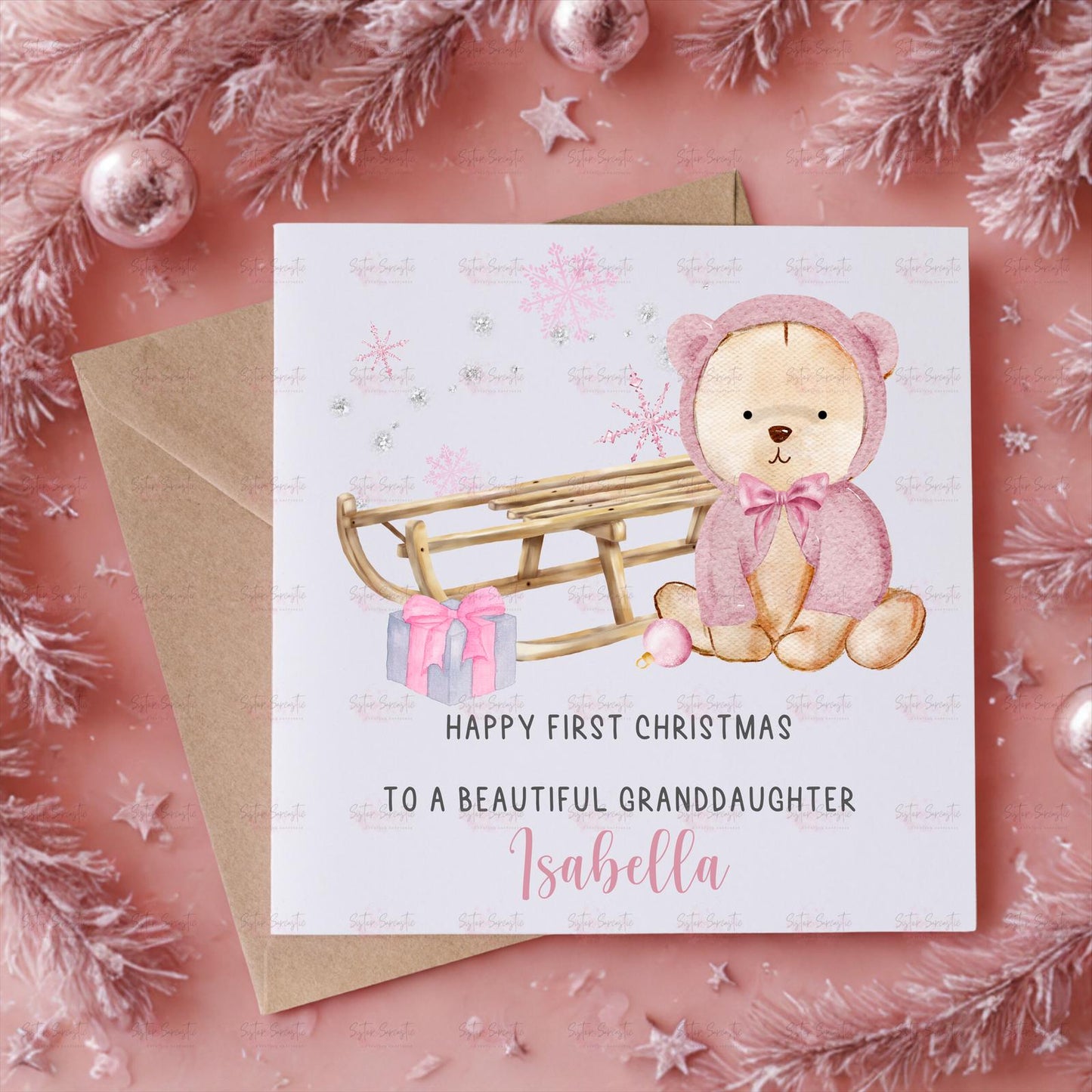 Personalised Kids Christmas Decoration – Granddaughter First Christmas Gift - Custom Bauble Gift - Stocking Filler - Christmas Eve Box