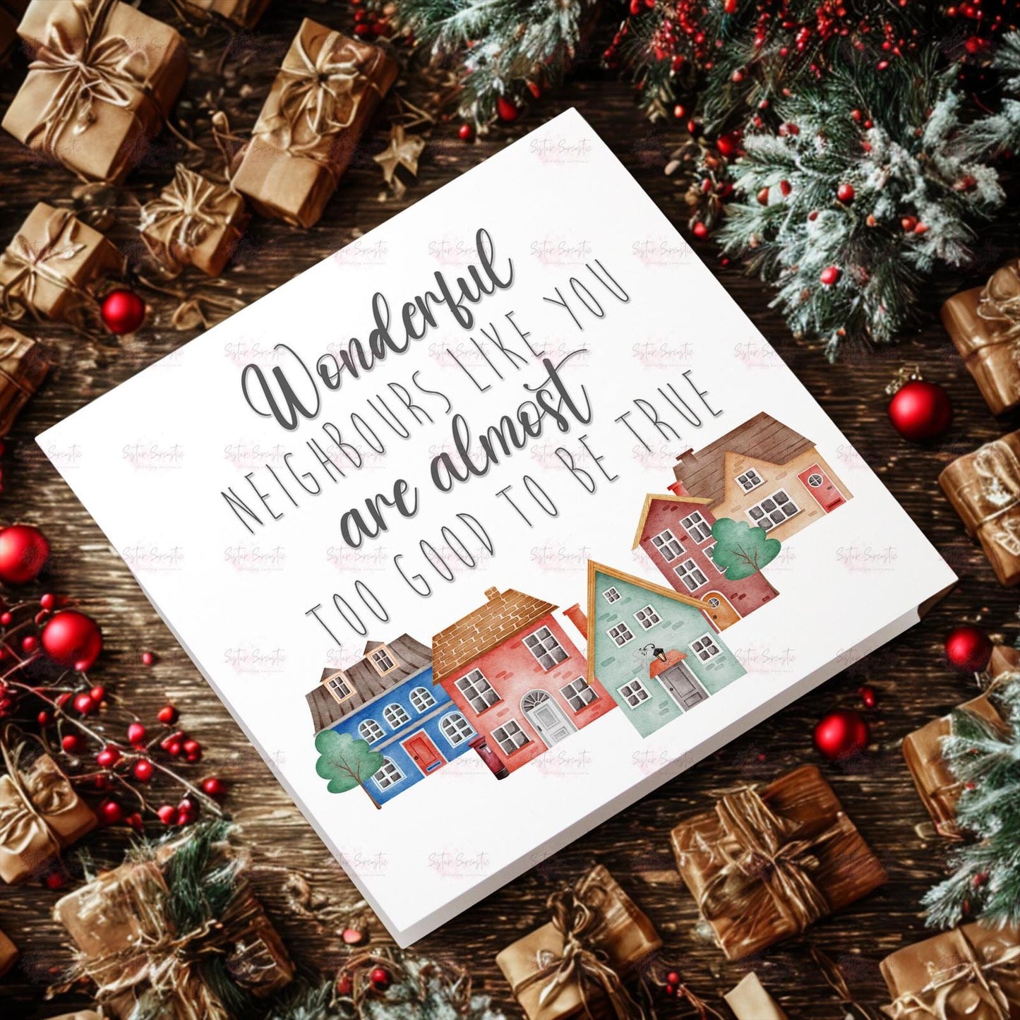 Personalised Christmas Decoration – Wonderful Neighbours Christmas Gift - Custom Bauble Gift - Stocking Filler - Christmas Eve Box