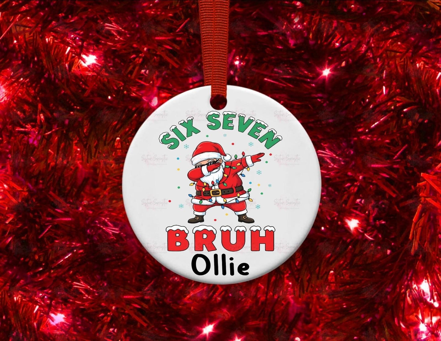 Kids 67 Six Seven Personalised Christmas Gift - Bauble Decoration - Gift For Him - Son - Daughter - Meme - Viral Italian Brainrot