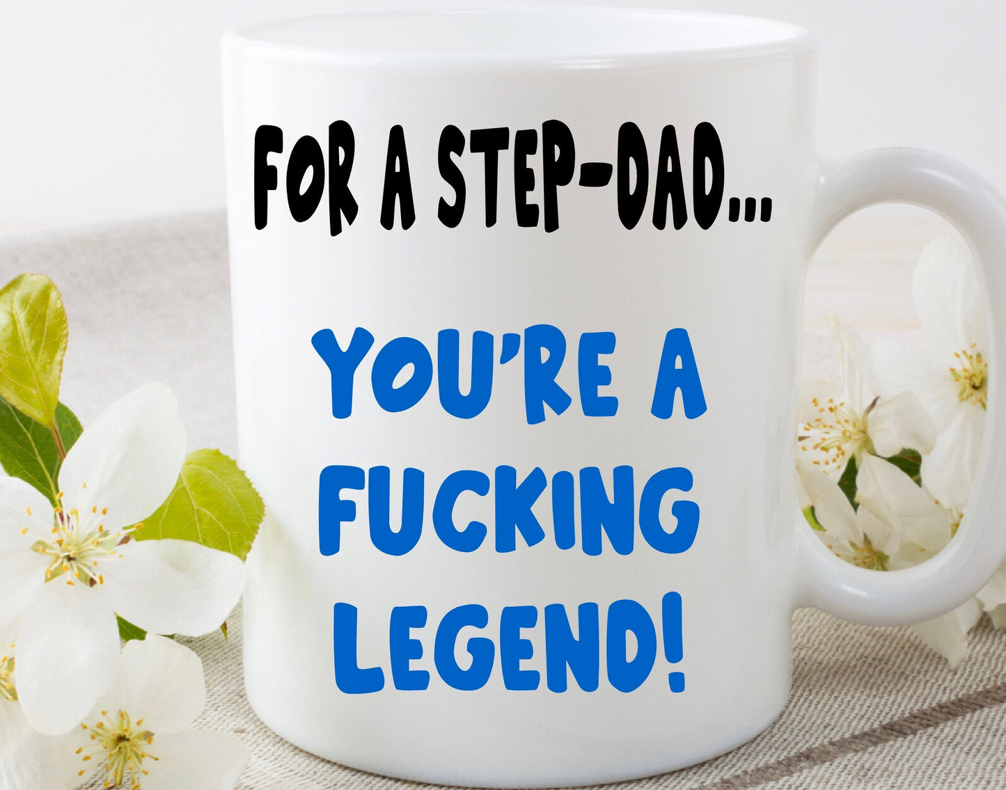 Funny step-dad dad you’re a legend daddy mug cup Father’s Day birthday Christmas present gift