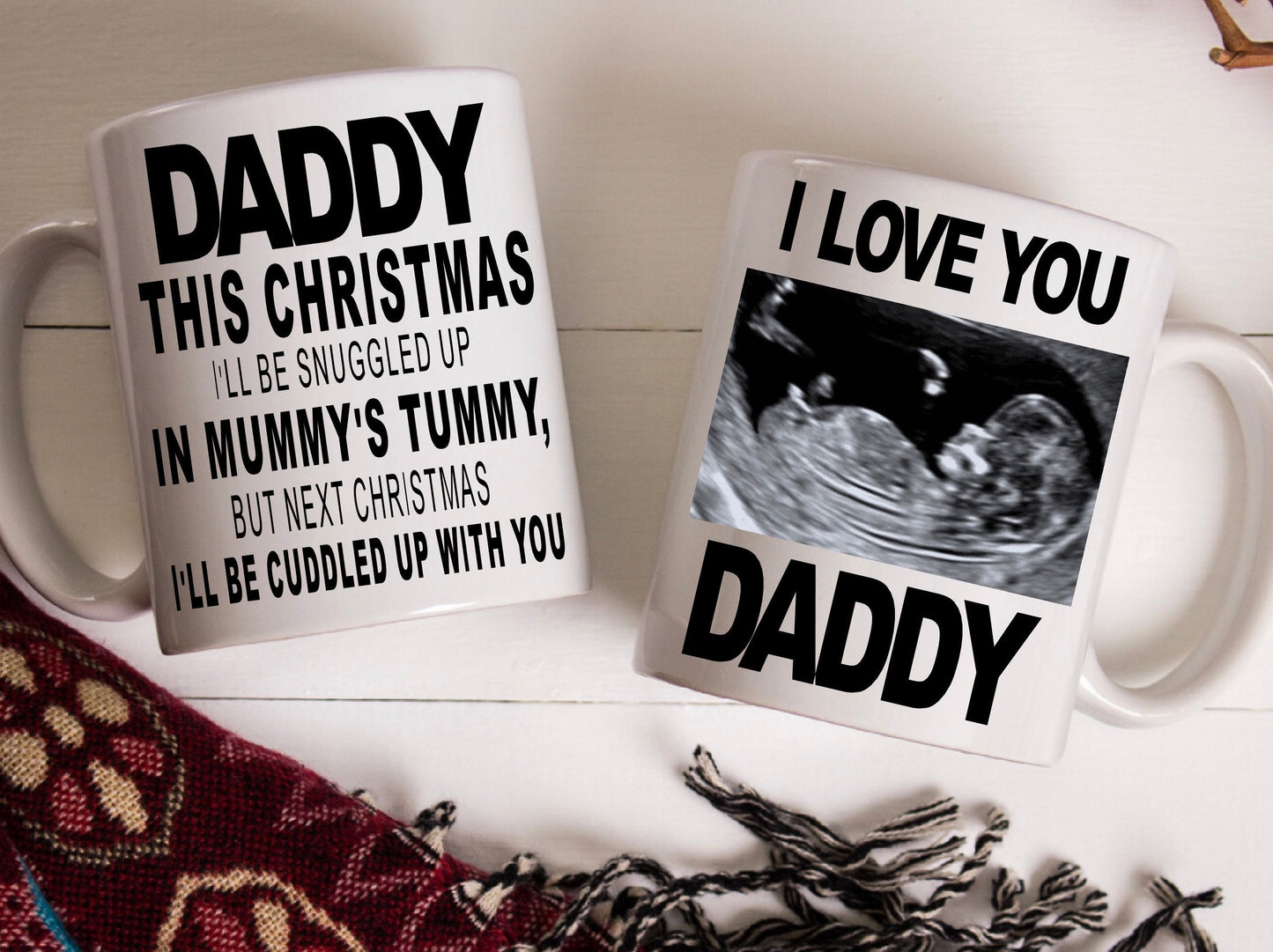 Daddy To Be Scan Photo Mug | Personalised Customised | Christmas Birthday Father's Day | Gift For Dad Daddy Boyfriend Husband | Keepsake