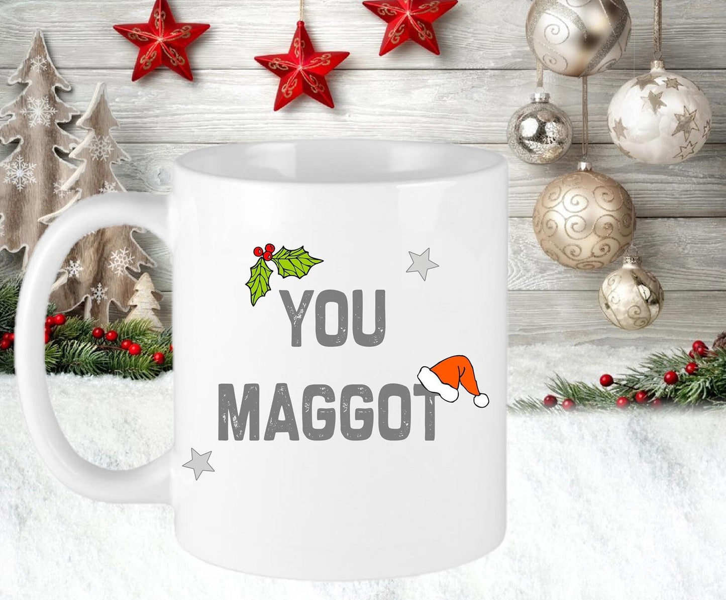 Personalised Christmas You Scumbag You Maggot Funny Present Gift For Him Her Novelty Mug Cup Christmas Eve Stocking Filler