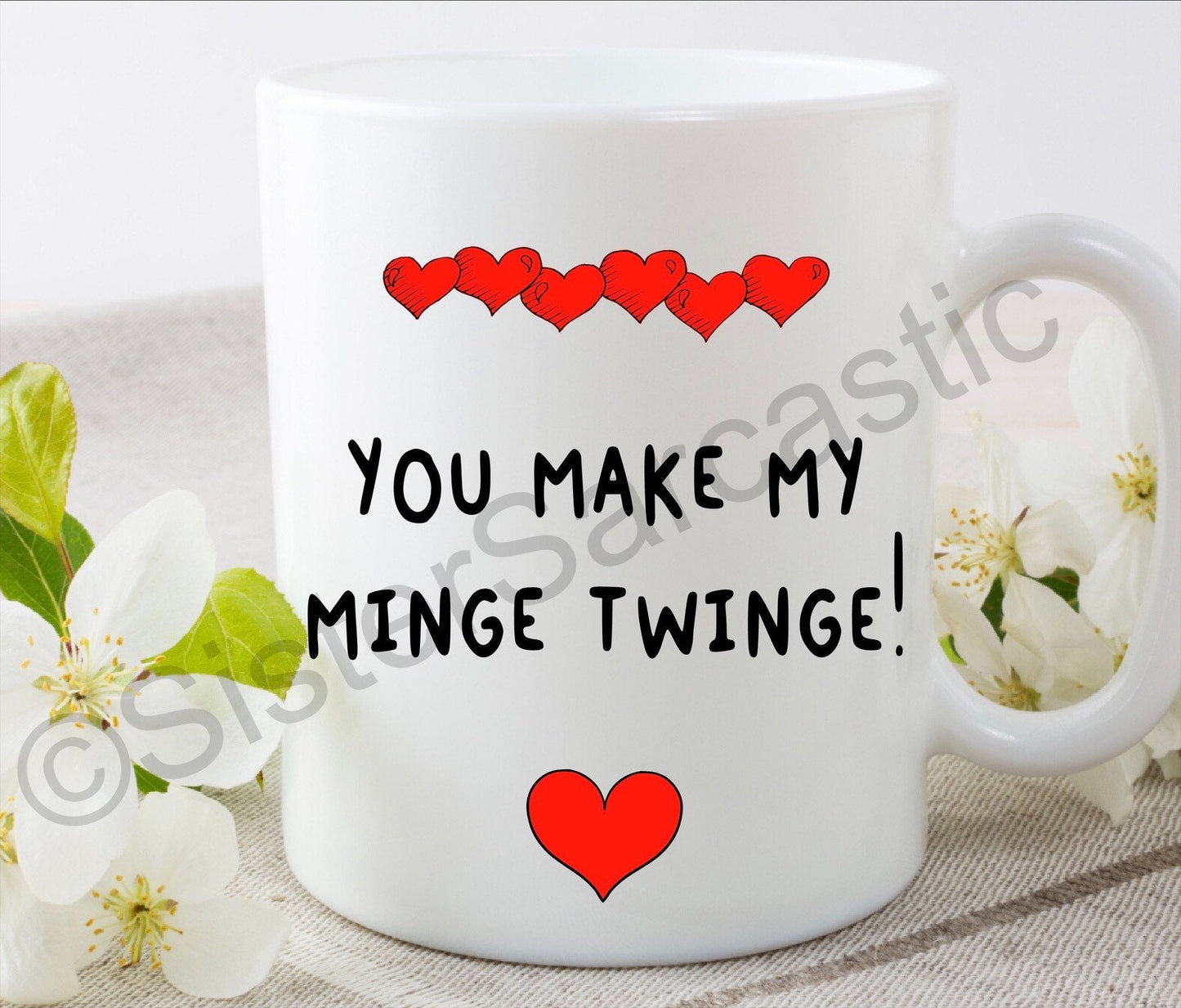 you make my minge twinge rude funny 11oz white mug cup Valentine’s Day present boyfriend girlfriend partner birthday Christmas gift