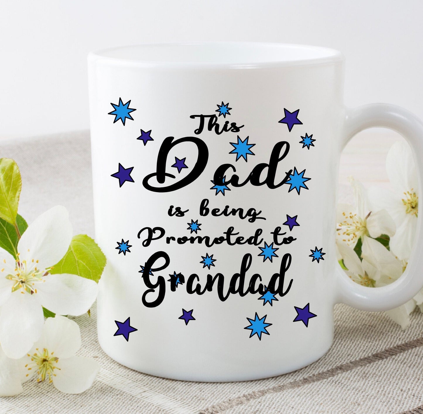 Dad promoted to Grandad Papa Pops Grandfather personalised cup mug birthday gift present novelty baby pregnancy announcement