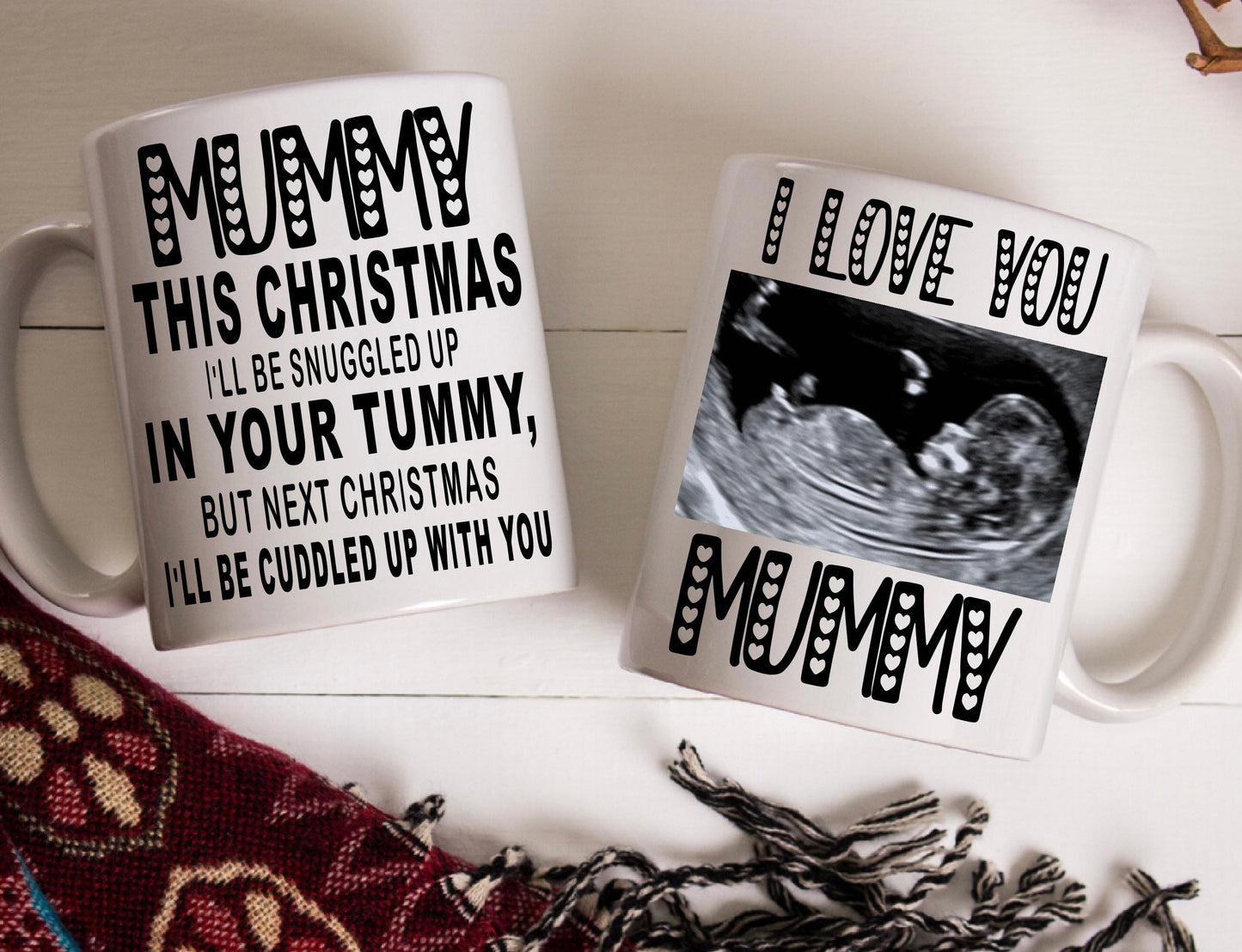 Mummy to be Birthday Christmas Mother’s Day from bump present gift personalised with your scan photo mug cup keepsake gift