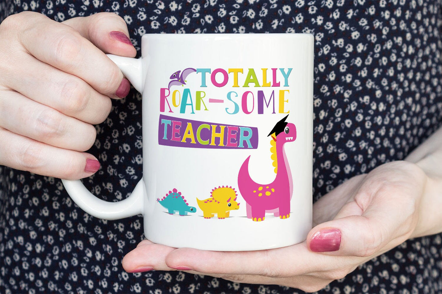 Personalised Mug | Roar-Some Best Teacher Teaching Assistant Gift | Hot Choclate Tea Coffee | Christmas Gift Birthday Present |