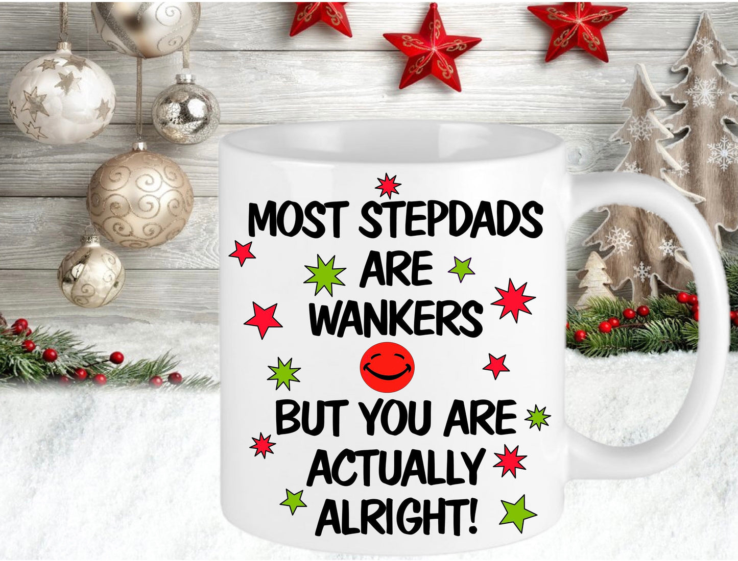 Father’s Day Personalised Stepdad Step Dad Mug Gift Present Funny Christmas Hot Chocolate Tea Coffee Christmas Eve Gift Stocking Filler