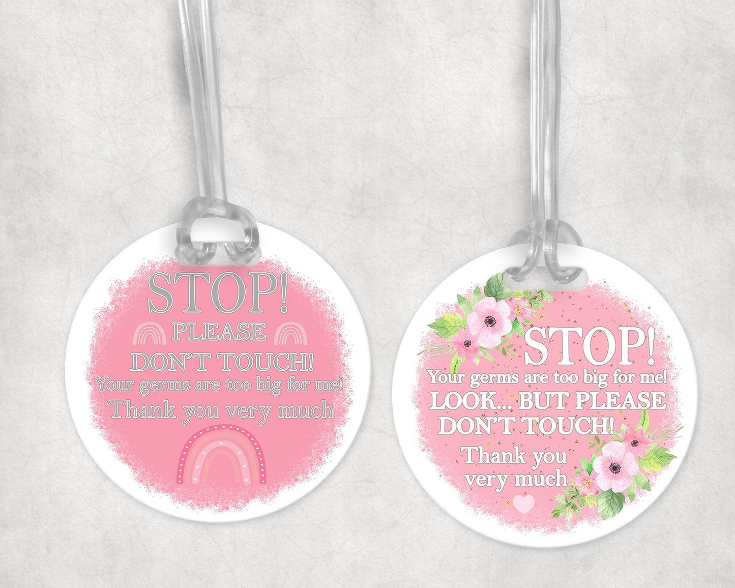 Baby Pram Car Seat Charm, Don’t Touch Please Your Germs Are Too Big For Me Thank You Baby Sign | Newborn Baby Baby Shower Present