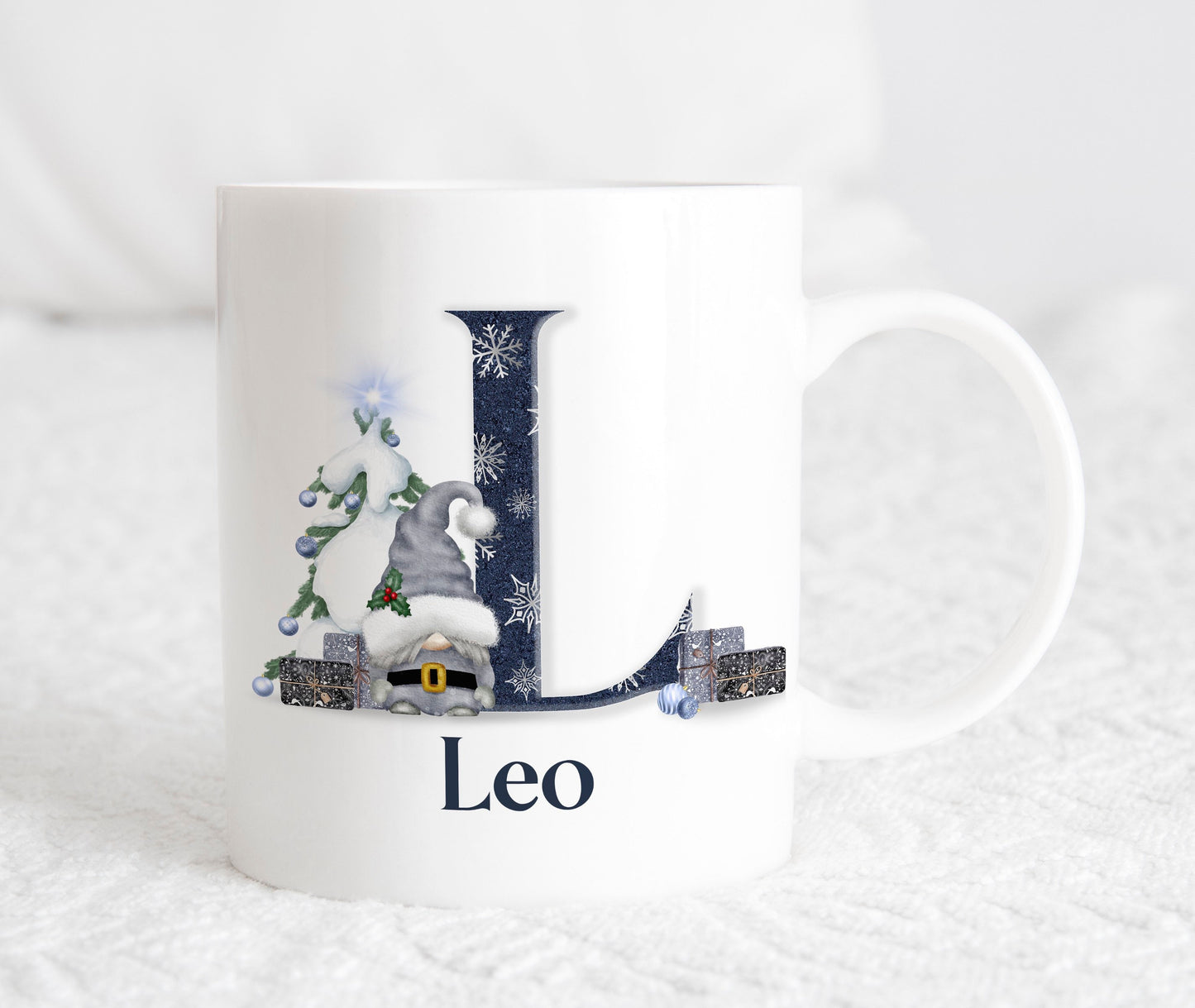 Christmas Personalised Gonk Gonks Blue Grey Son Boyfriend Husband Kids Friend Mug Cup Gift Present Tea Coffee Eve Gift Stocking Filler