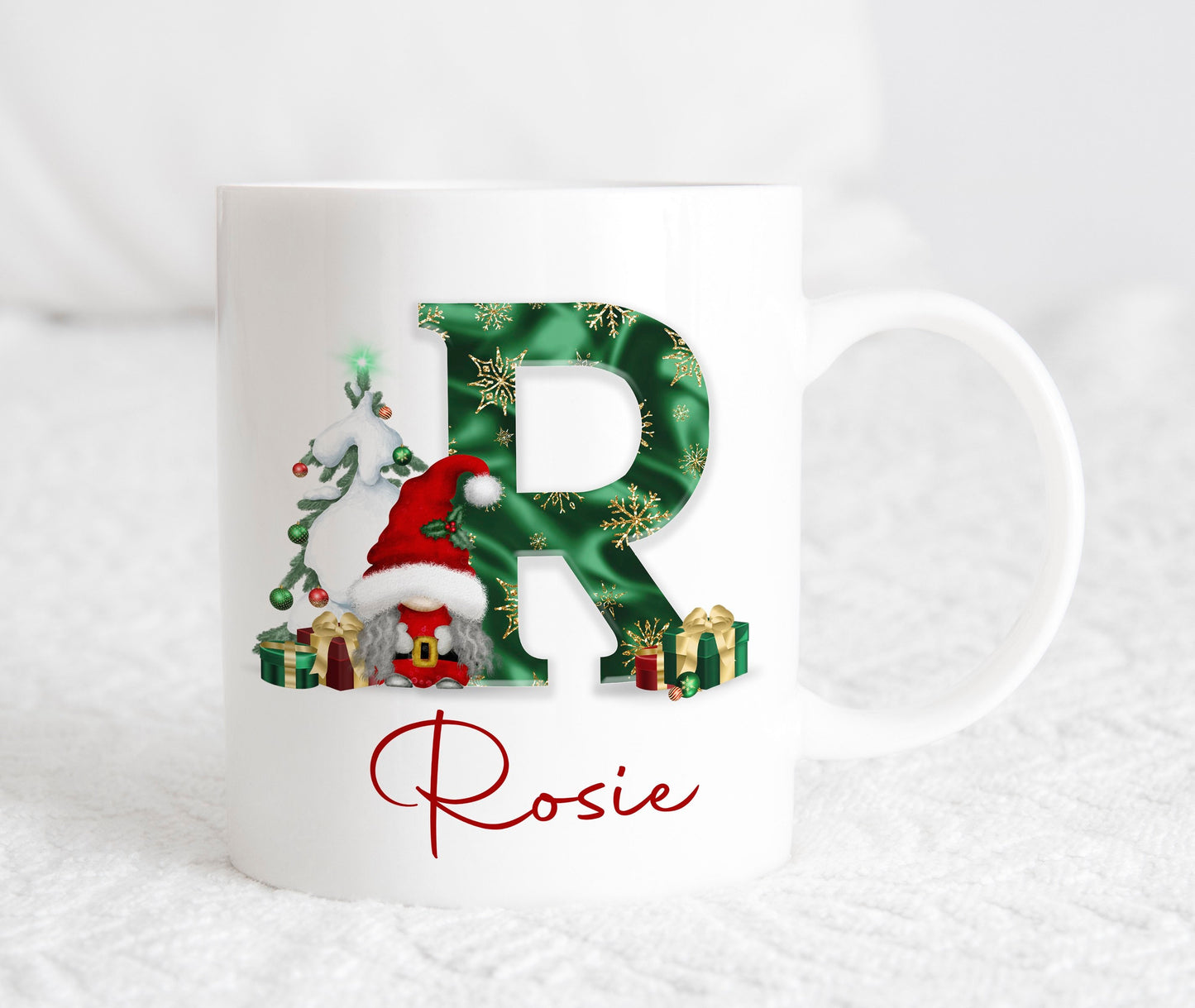 Christmas Personalised Gonk Gonks Green Daughter Son Boyfriend Mum Kids Friend Mug Cup Gift Present Tea Coffee Eve Gift Stocking Filler