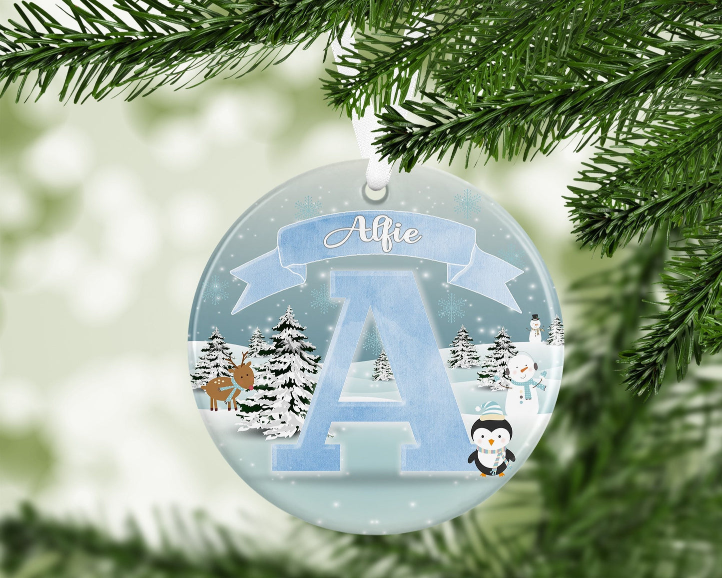 Baby’s First 1st Christmas Personalised Pink Blue Kids Christmas Gift Present Keepsake Novelty Bauble Christmas Tree Xmas