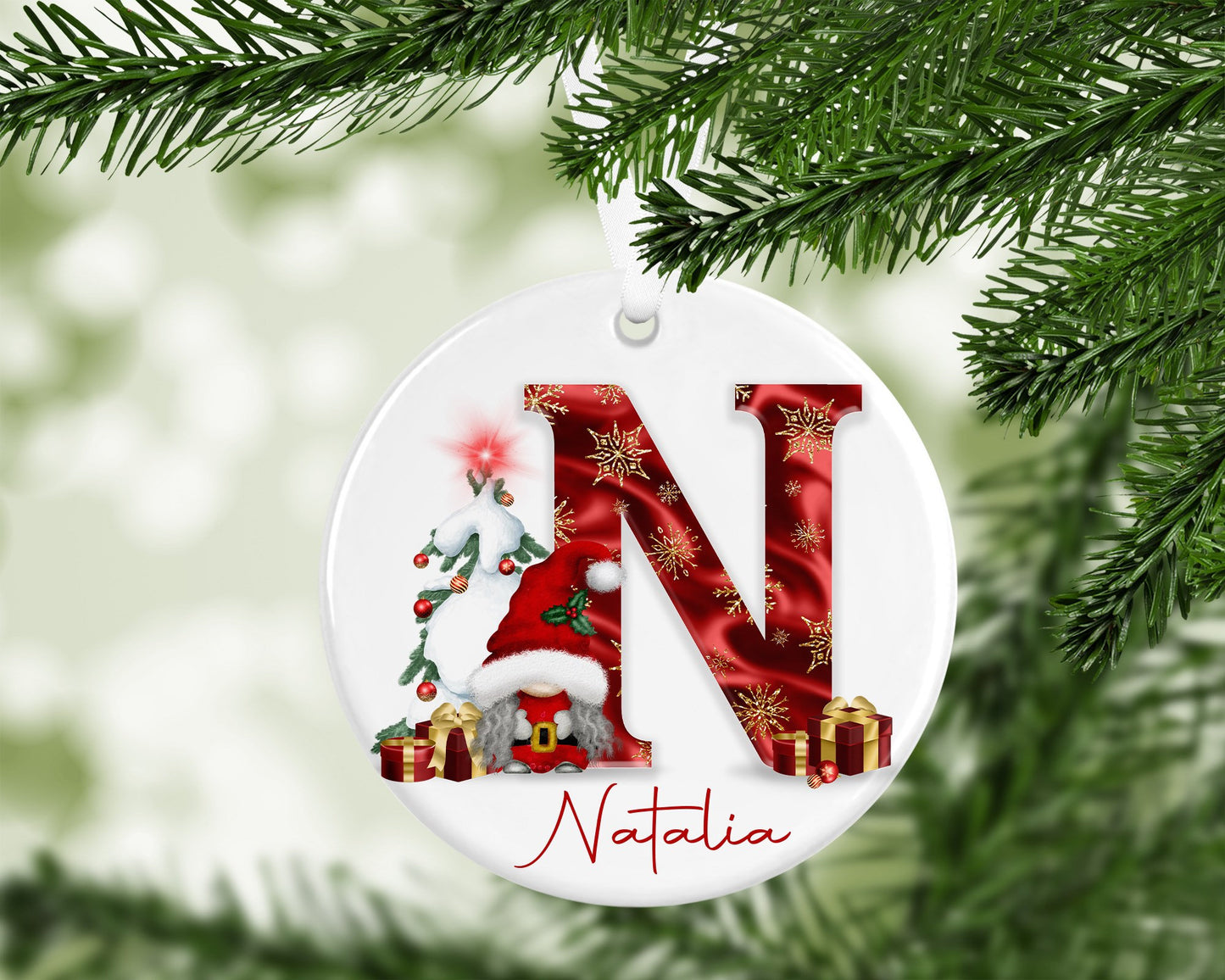 Gonk Gonks Christmas Personalised Red Kids Christmas Gift Present Keepsake Novelty Bauble Tree Xmas Son Brother Boyfriend Dad Daughter