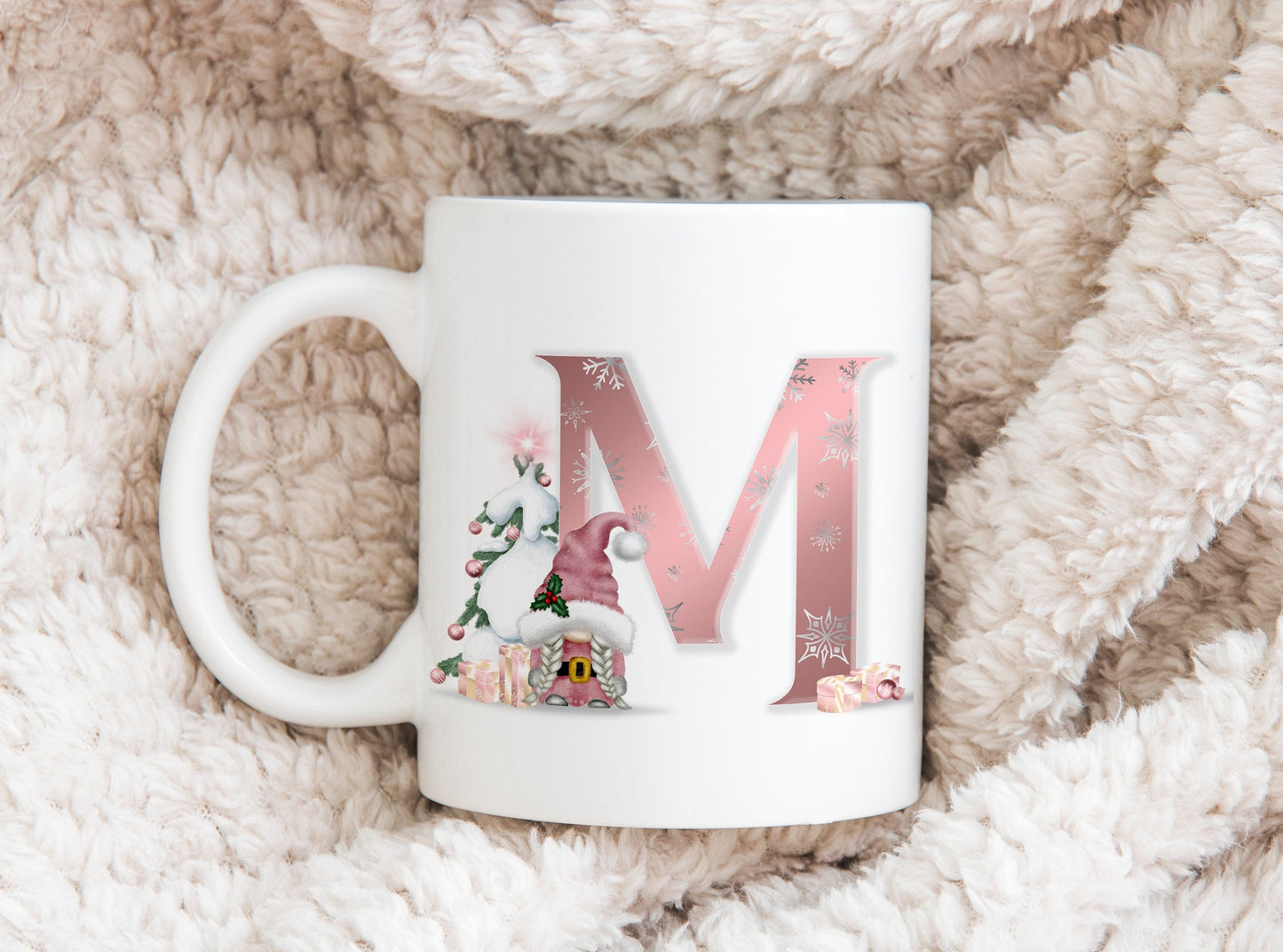 Christmas Personalised Gonk Gonks Pink Girlfriend Kids Daughter Mum Wife Friend Mug Cup Gift Present Tea Coffee Eve Gift Stocking Filler