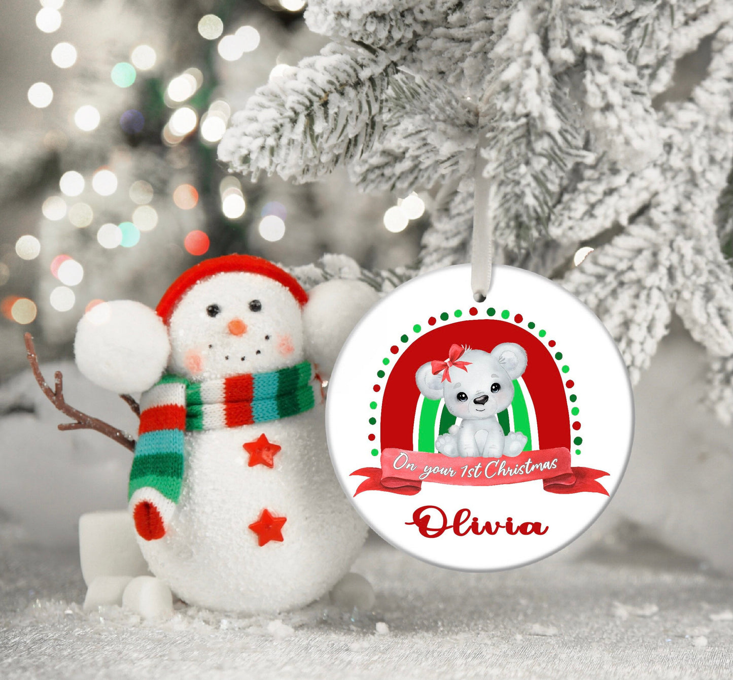 Baby Girl Girls First 1st Christmas Personalised Christmas Bauble Funny Gift Present Keepsake Novelty Christmas Tree Xmas For Kids Daughter